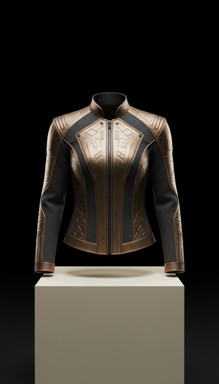 Structured Jacket with Metallic Accents