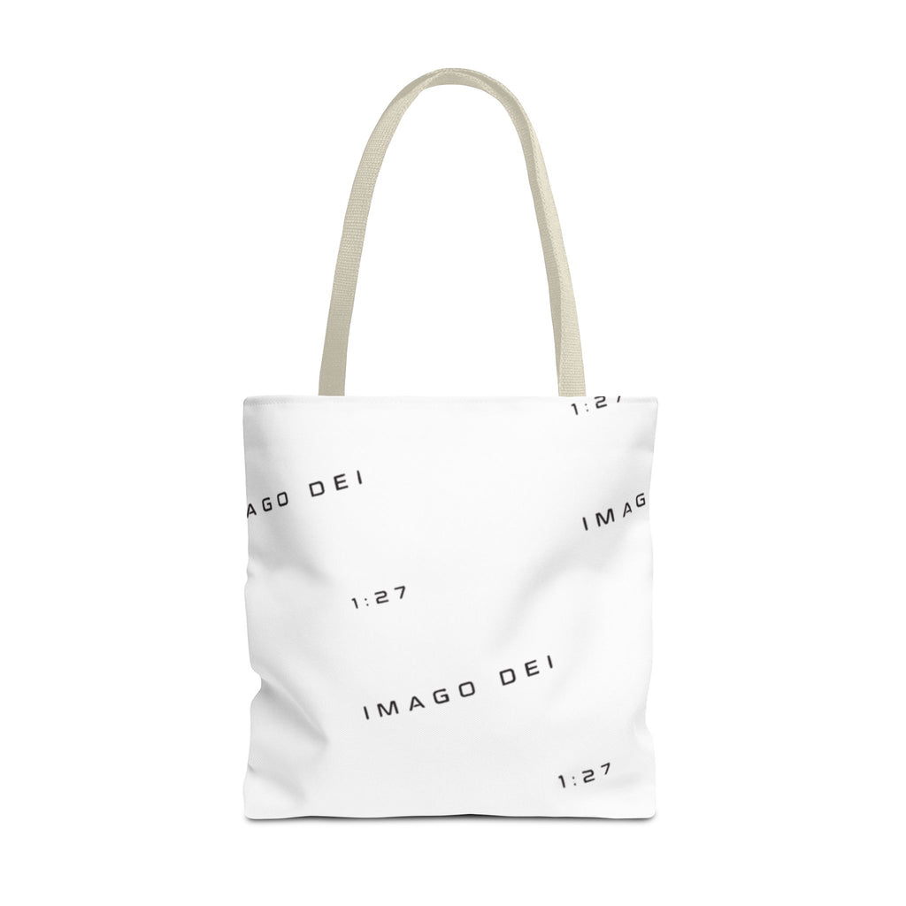 Imago Dei Accesories White Tote Bag — Minimalist Faith-Inspired Canvas Carryall