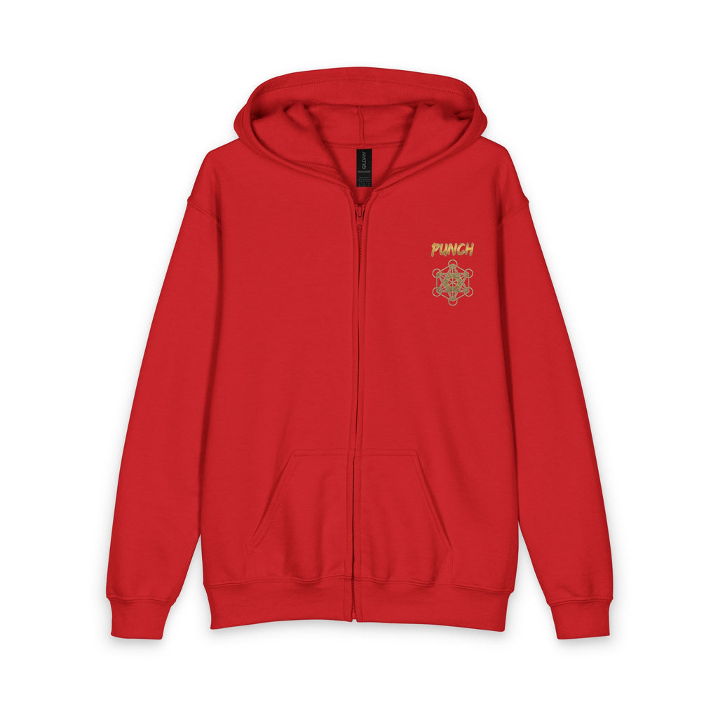 Youth Zip Hoodie — 'Punch Monkey' Boxing Graphic Kids Zip-Up
