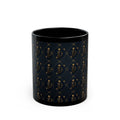 IMAGO DEI Black Mug — Elegant Gold Crest Pattern Coffee Cup