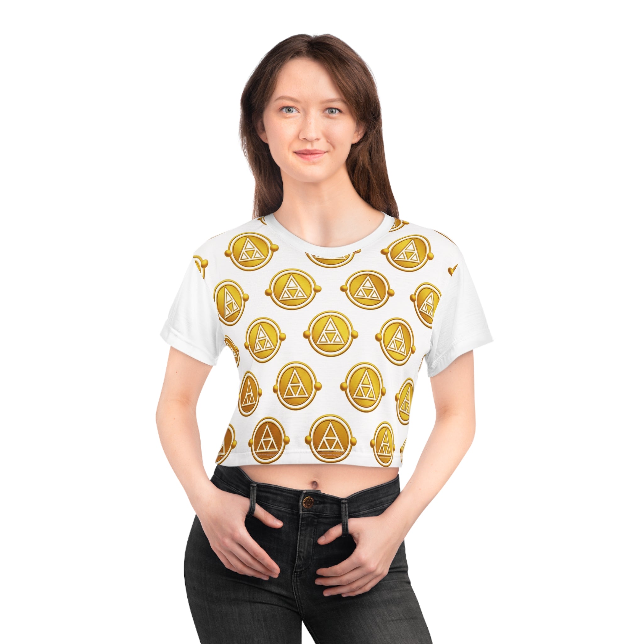 Gold  Genesis Code Symbol Crop Tee – HALO Edition