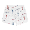 Imago Dei Swim Trunks — Red & Blue Logo All-Over Print