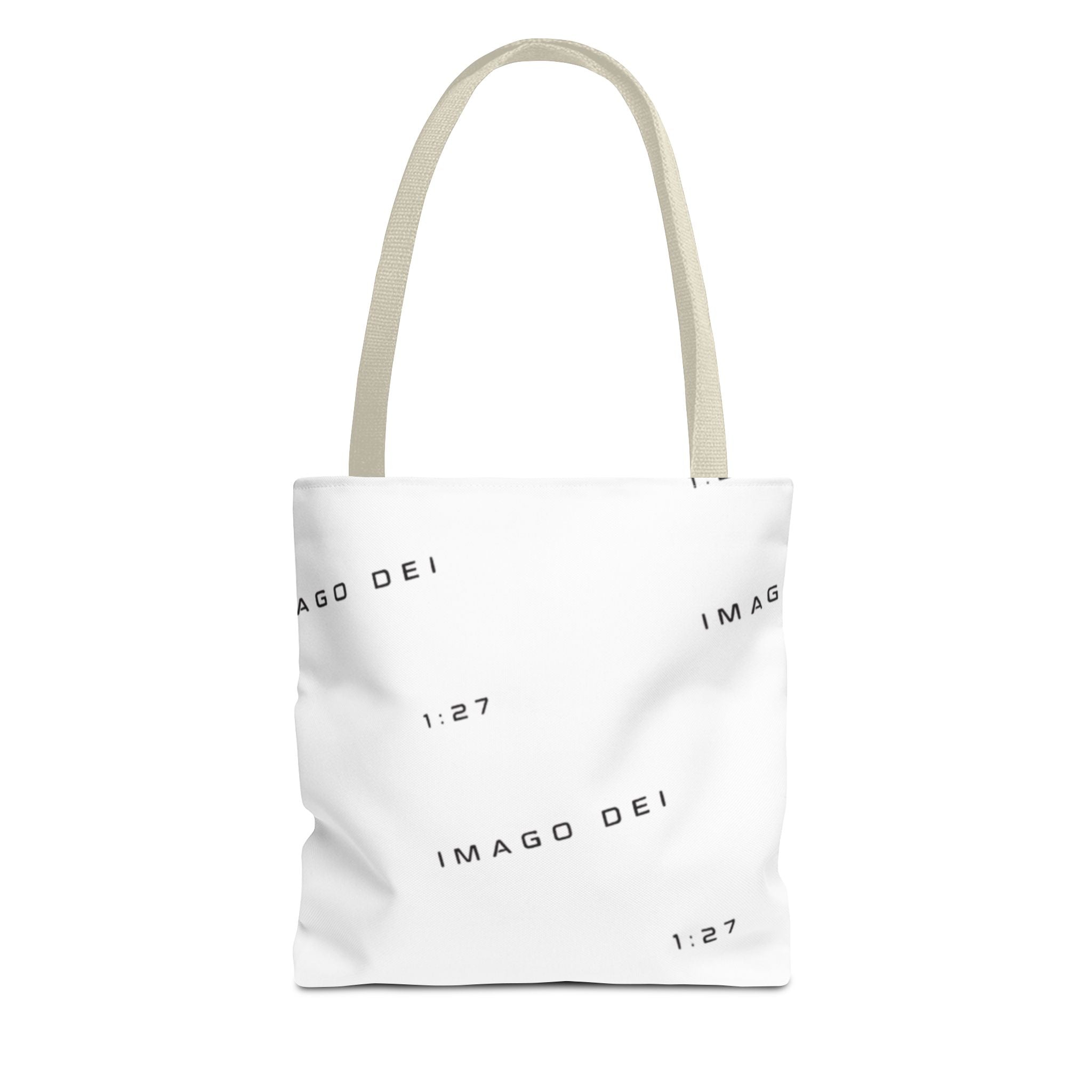 Imago Dei Accesories White Tote Bag — Minimalist Faith-Inspired Canvas Carryall