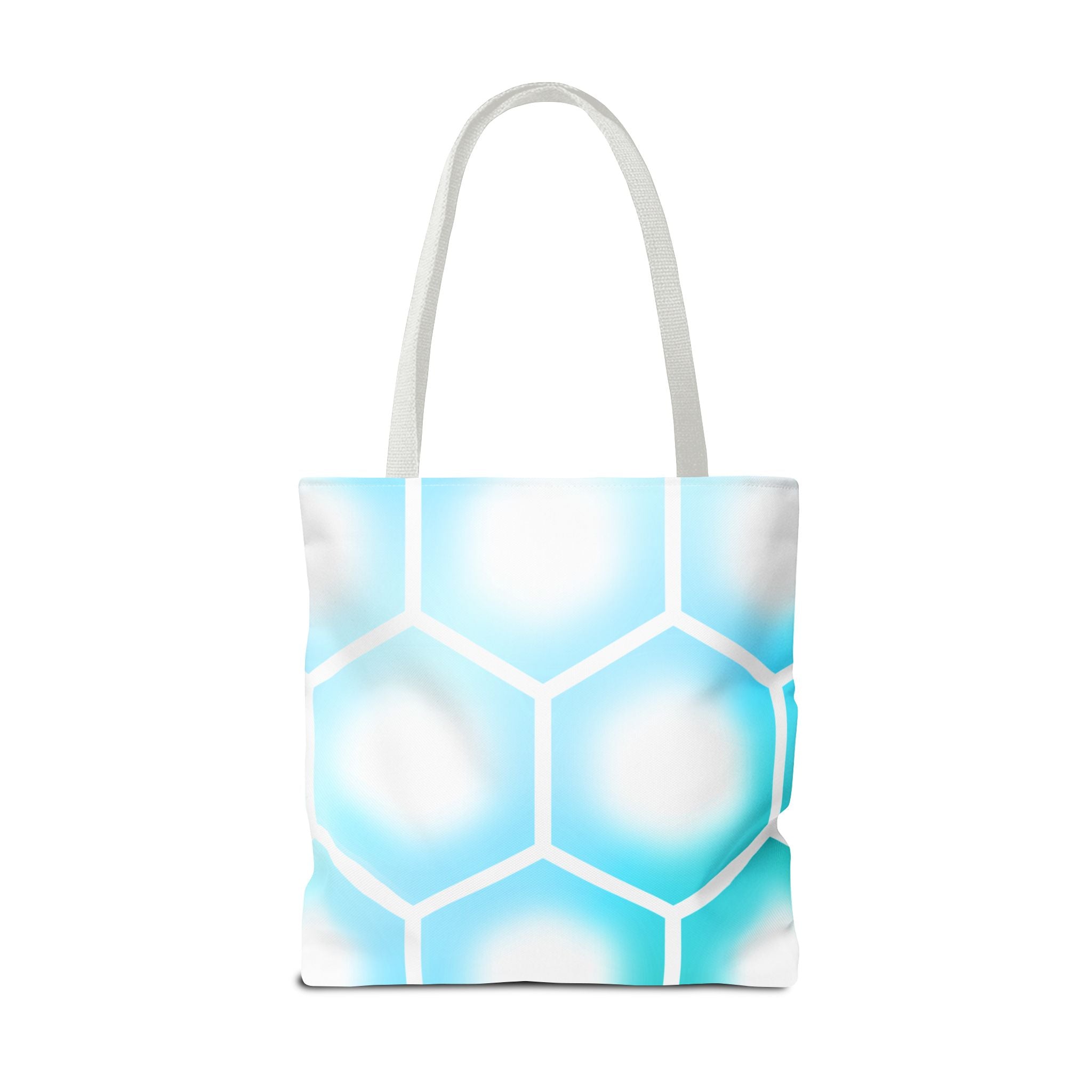 Phoenix Life "AQUA Matrix" Tote Bag - Blue Geometric All-Over Print