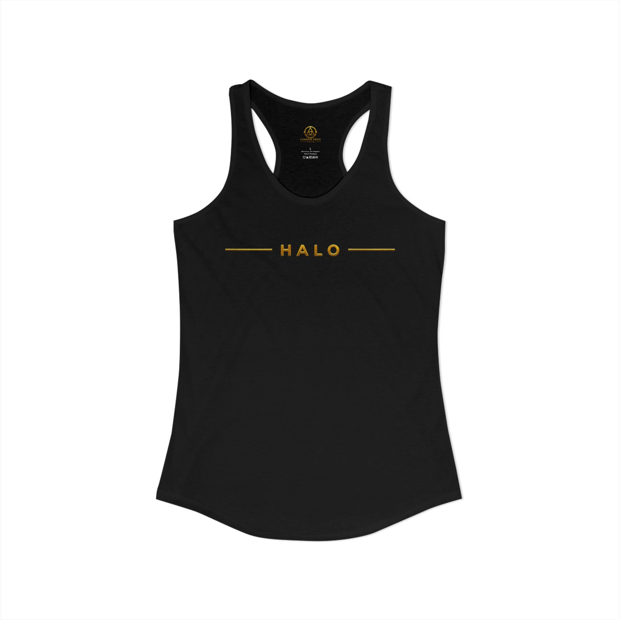 Genesis Code HALO™ Racerback Tank – Black & Gold Edition
