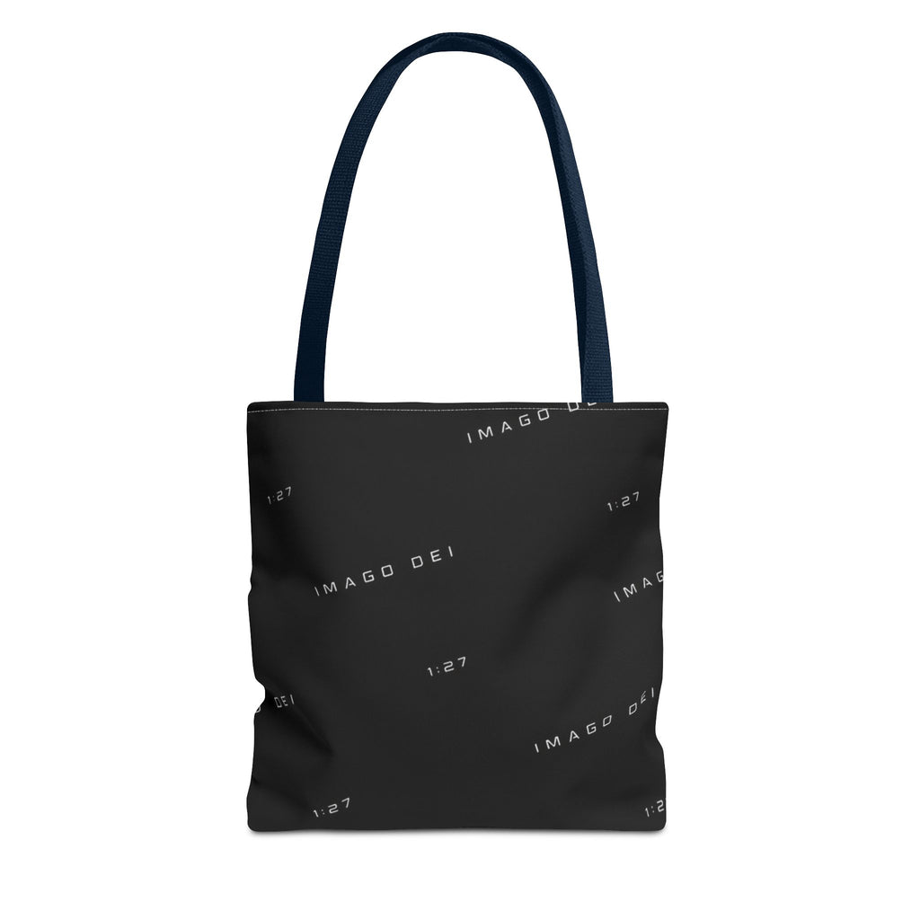 IMAGO DEI Black Tote Bag -Minimalist Faith-Inspired Canvas Carryall (Freedom Collection)