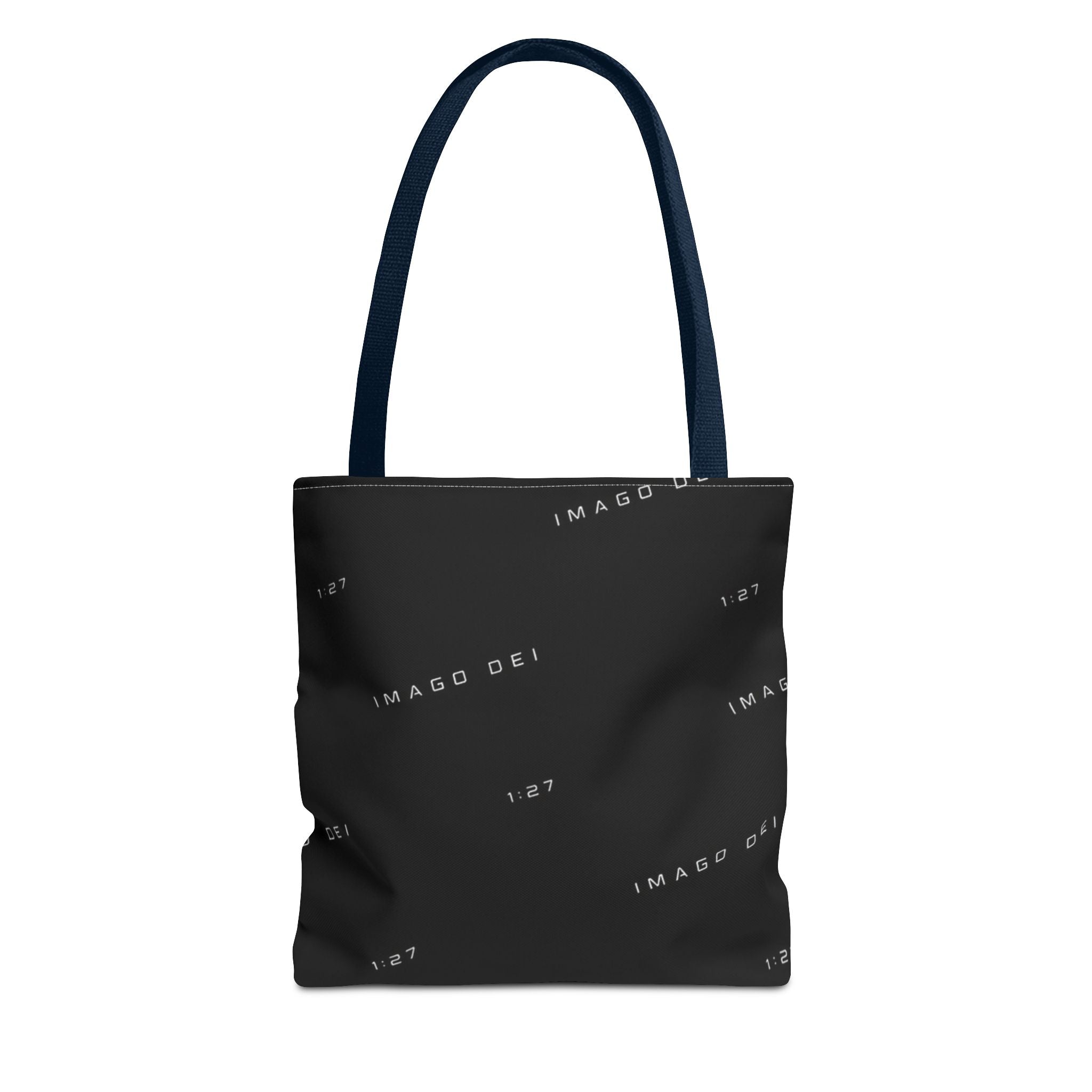 IMAGO DEI Black Tote Bag -Minimalist Faith-Inspired Canvas Carryall (Freedom Collection)