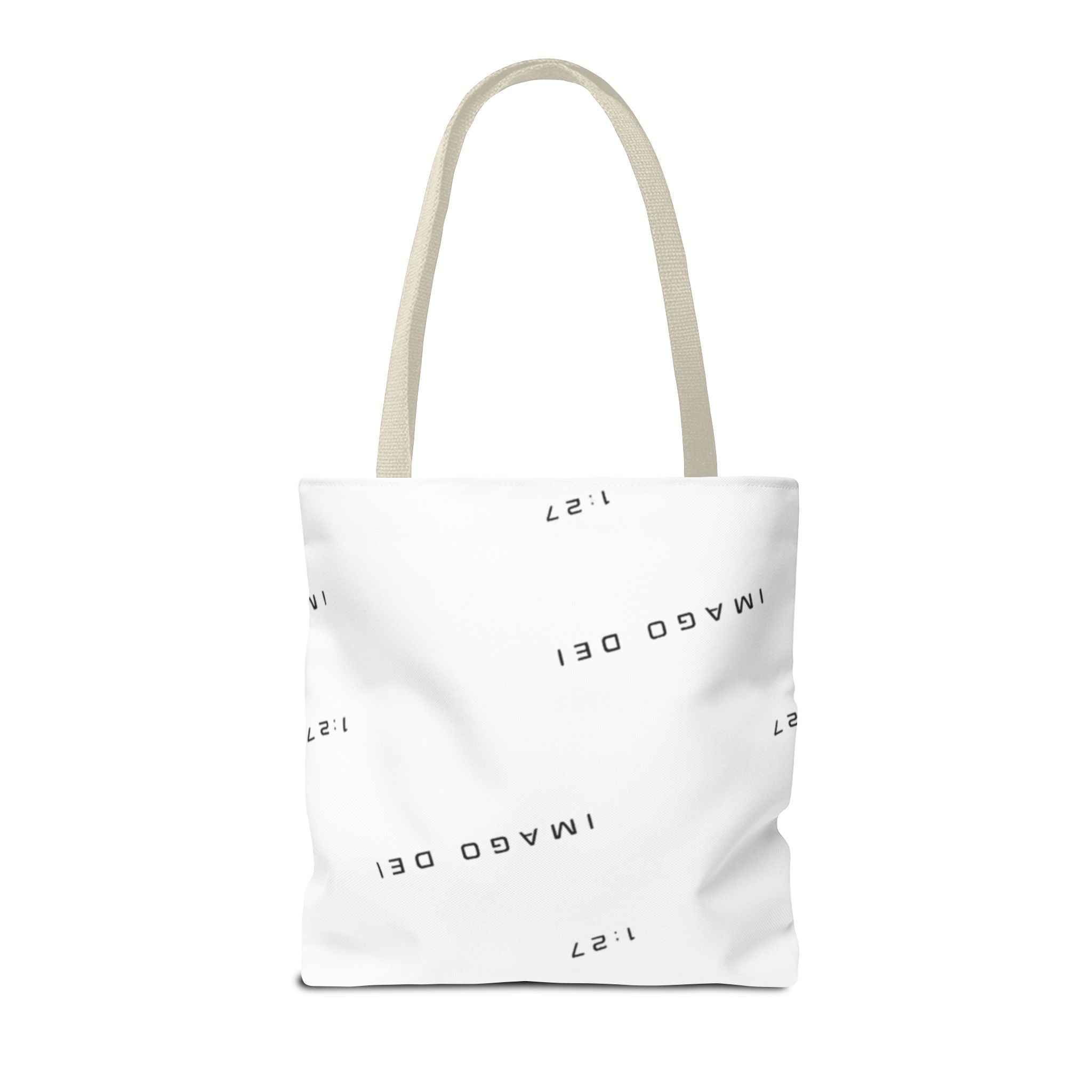 Imago Dei Accesories White Tote Bag — Minimalist Faith-Inspired Canvas Carryall