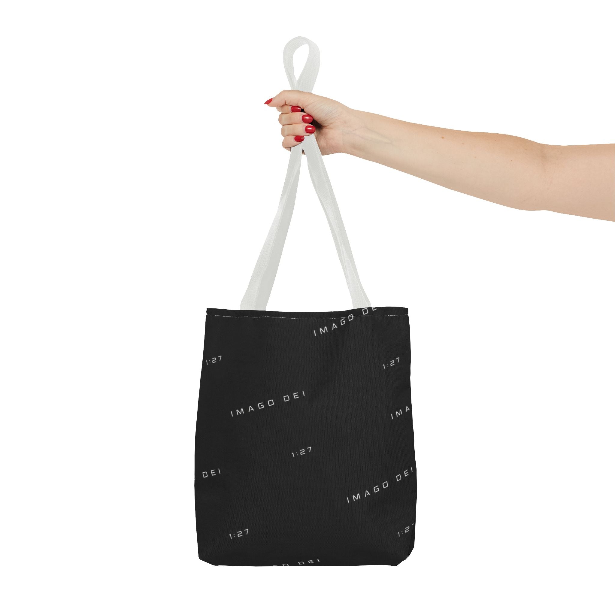 IMAGO DEI Black Tote Bag -Minimalist Faith-Inspired Canvas Carryall (Freedom Collection)