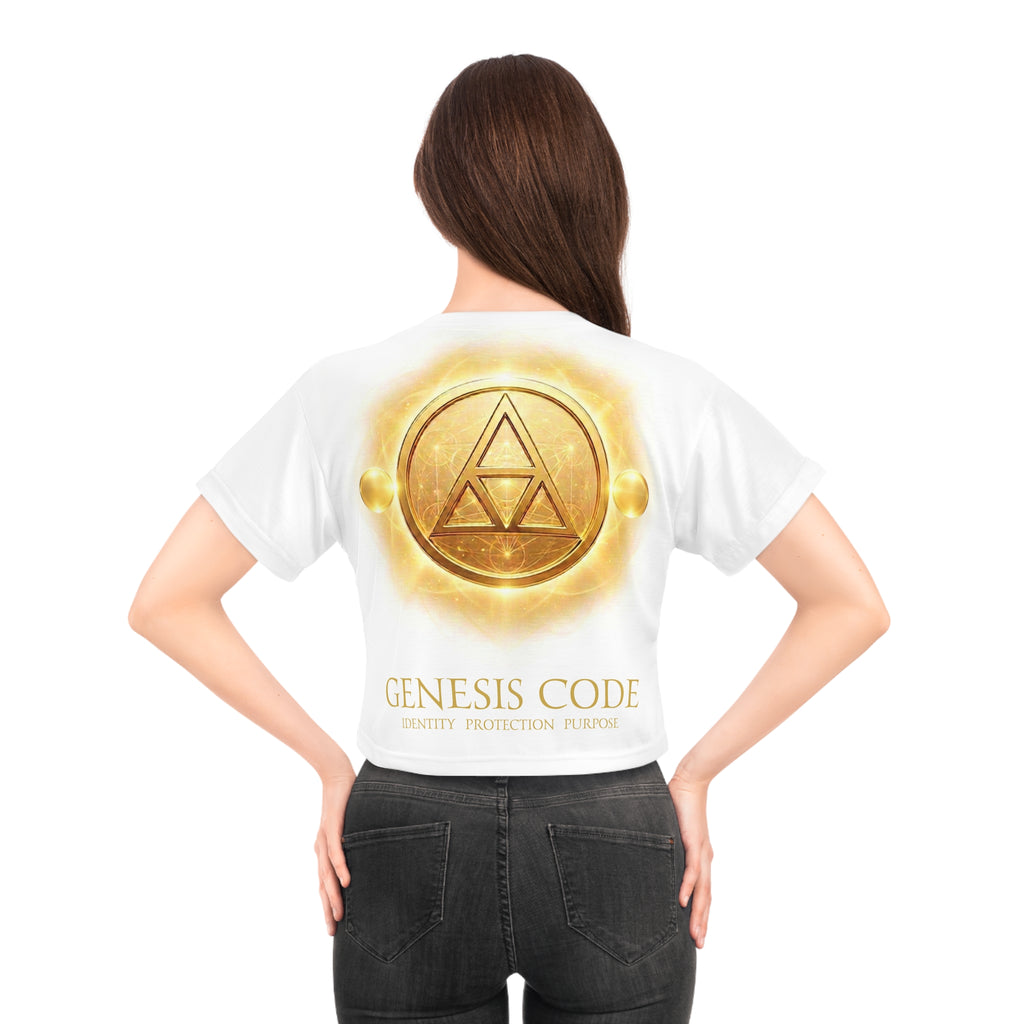 Gold  Genesis Code Symbol Crop Tee – HALO Edition