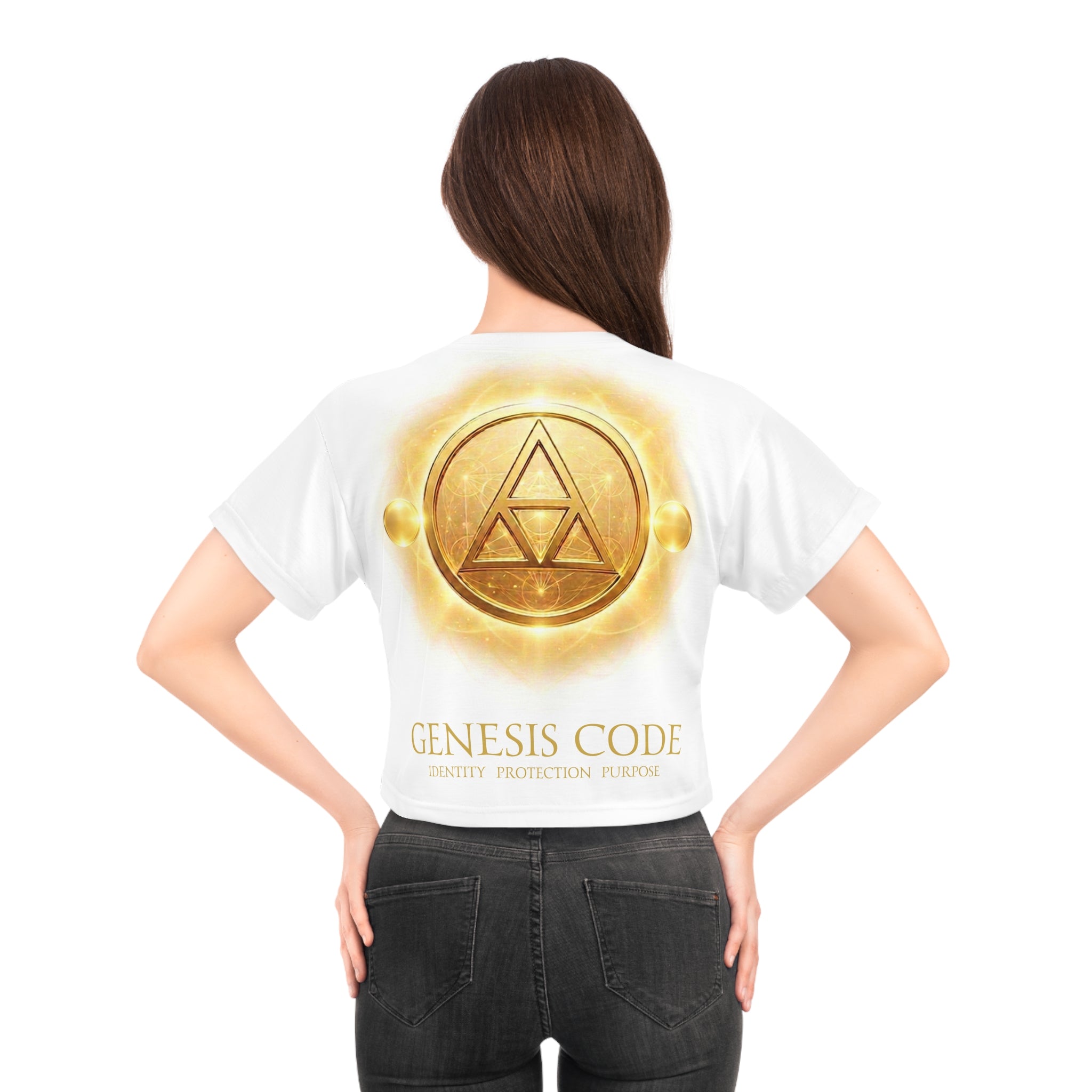 Gold  Genesis Code Symbol Crop Tee – HALO Edition