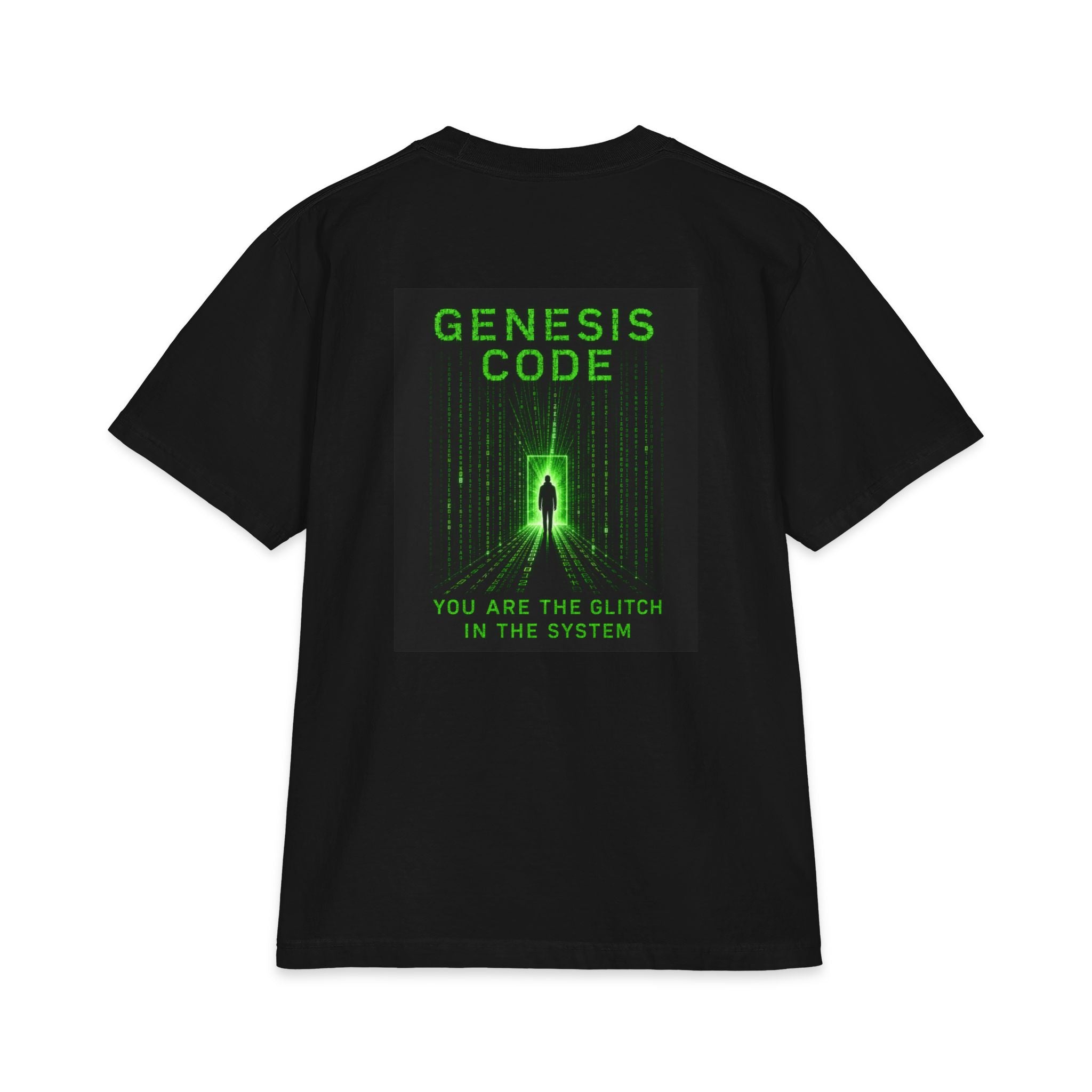 Genesis Code Tee — "You Are the Glitch in the System" Neon Sci‑Fi T-Shirt