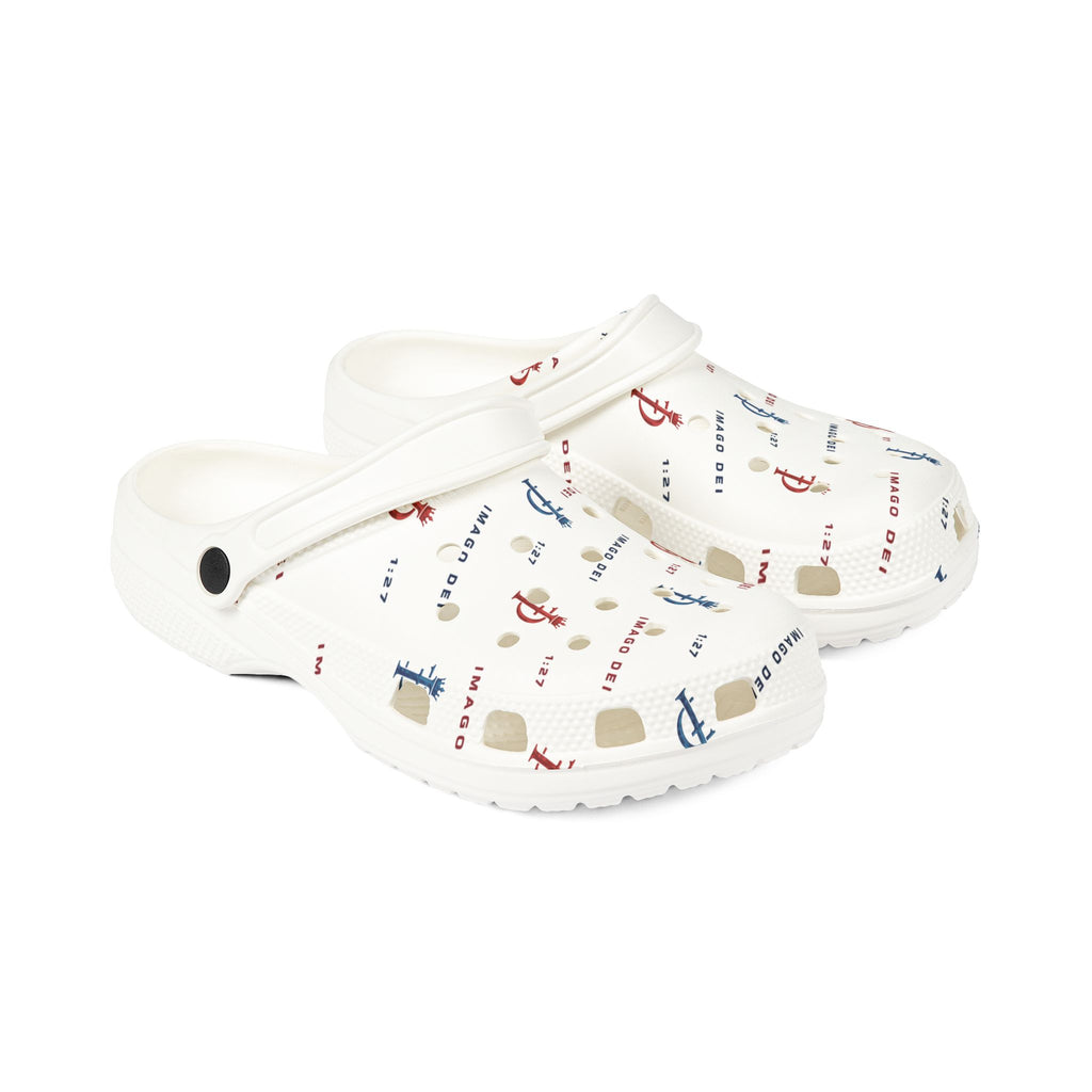 White Imago Dei Foam Clogs