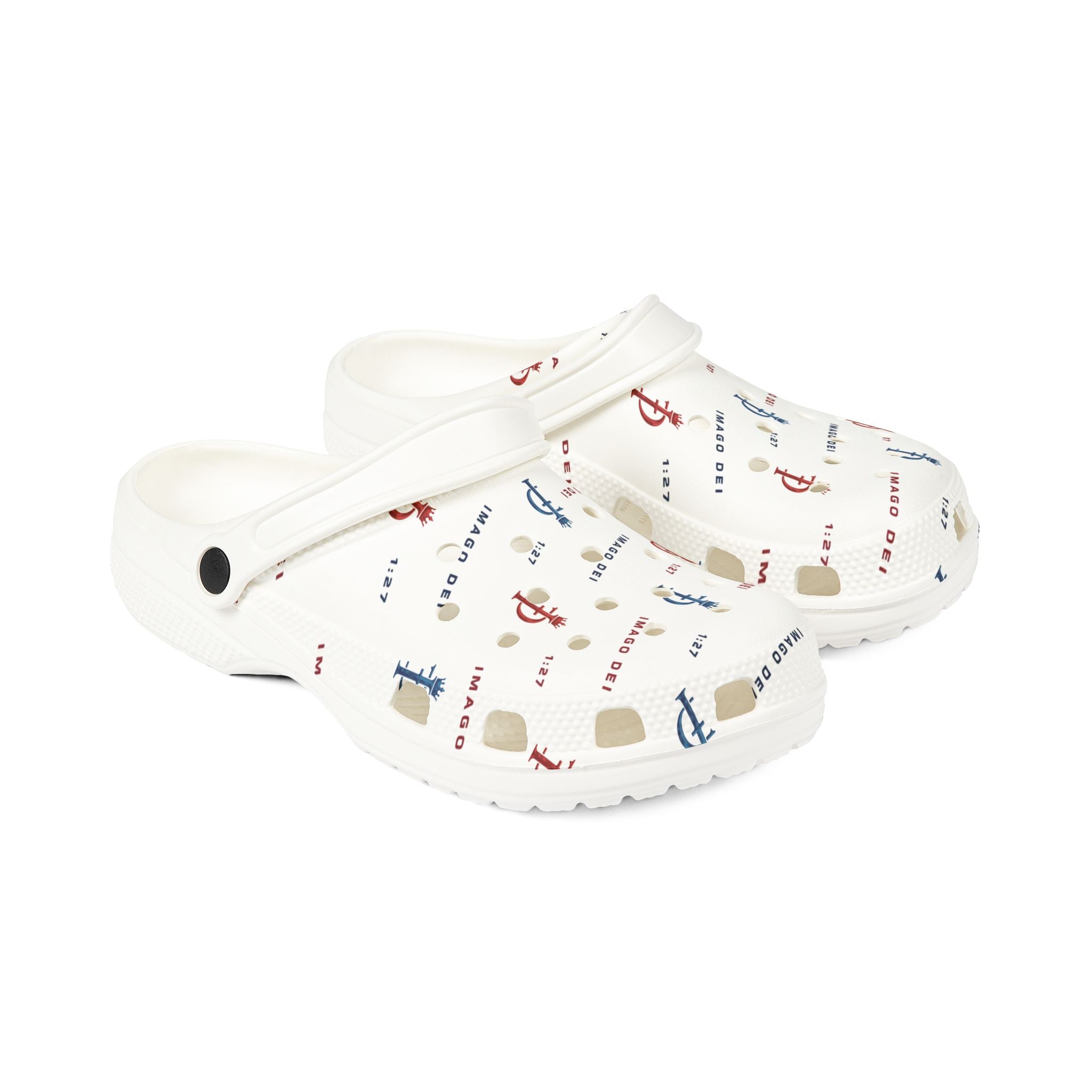 White Imago Dei Foam Clogs