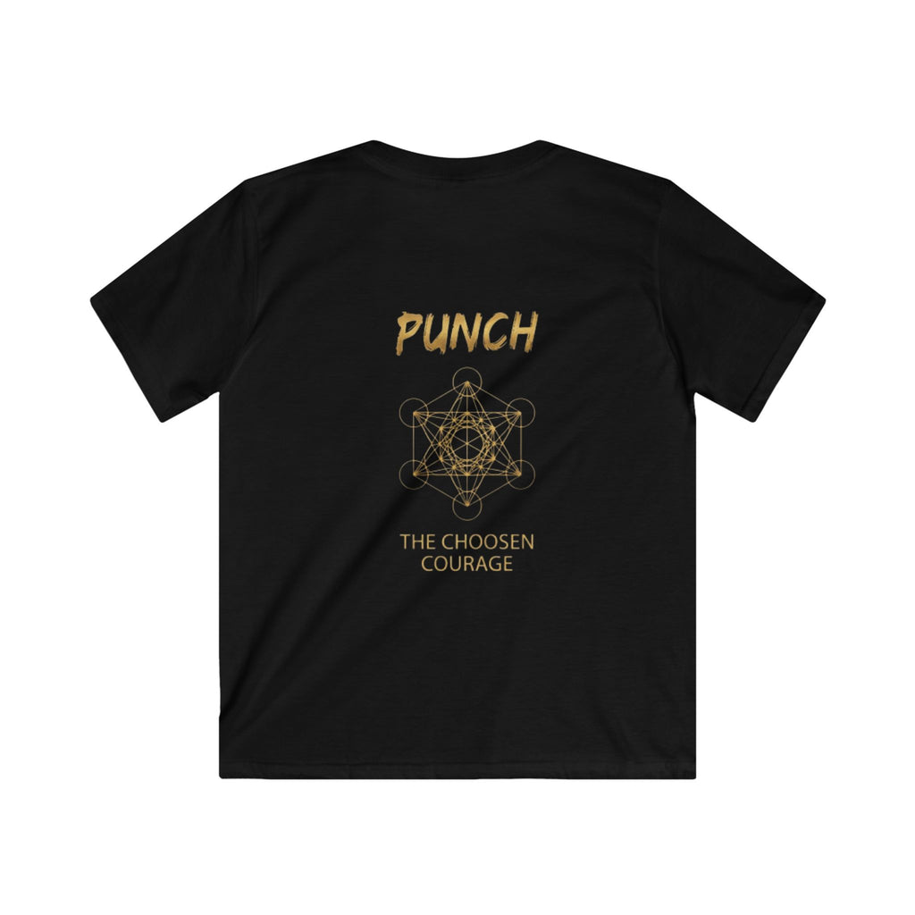 Kids Tee — 'Punch' Boxing Monkey Graphic, "The Chosen Courage" Motivational Shirt