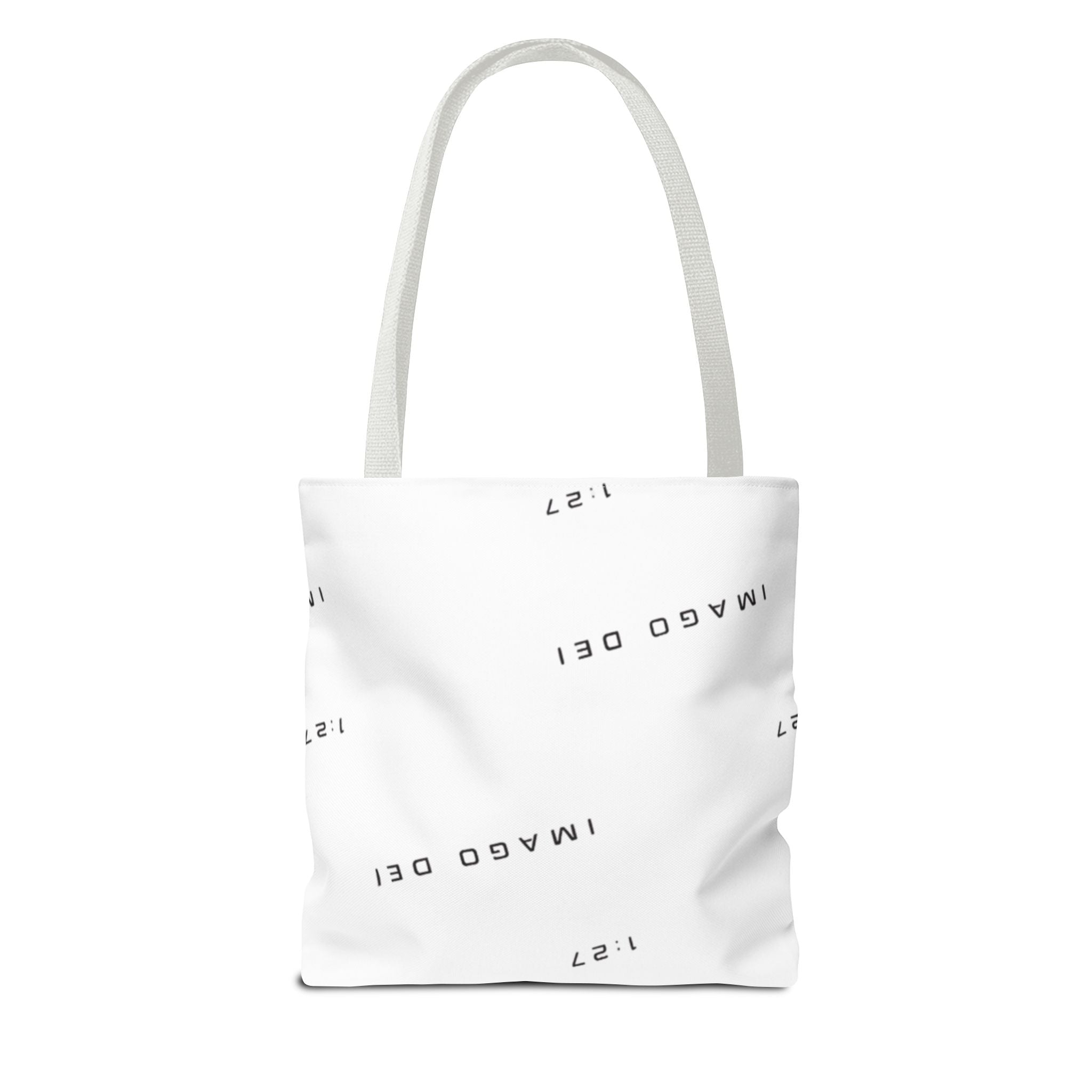 Imago Dei Accesories White Tote Bag — Minimalist Faith-Inspired Canvas Carryall