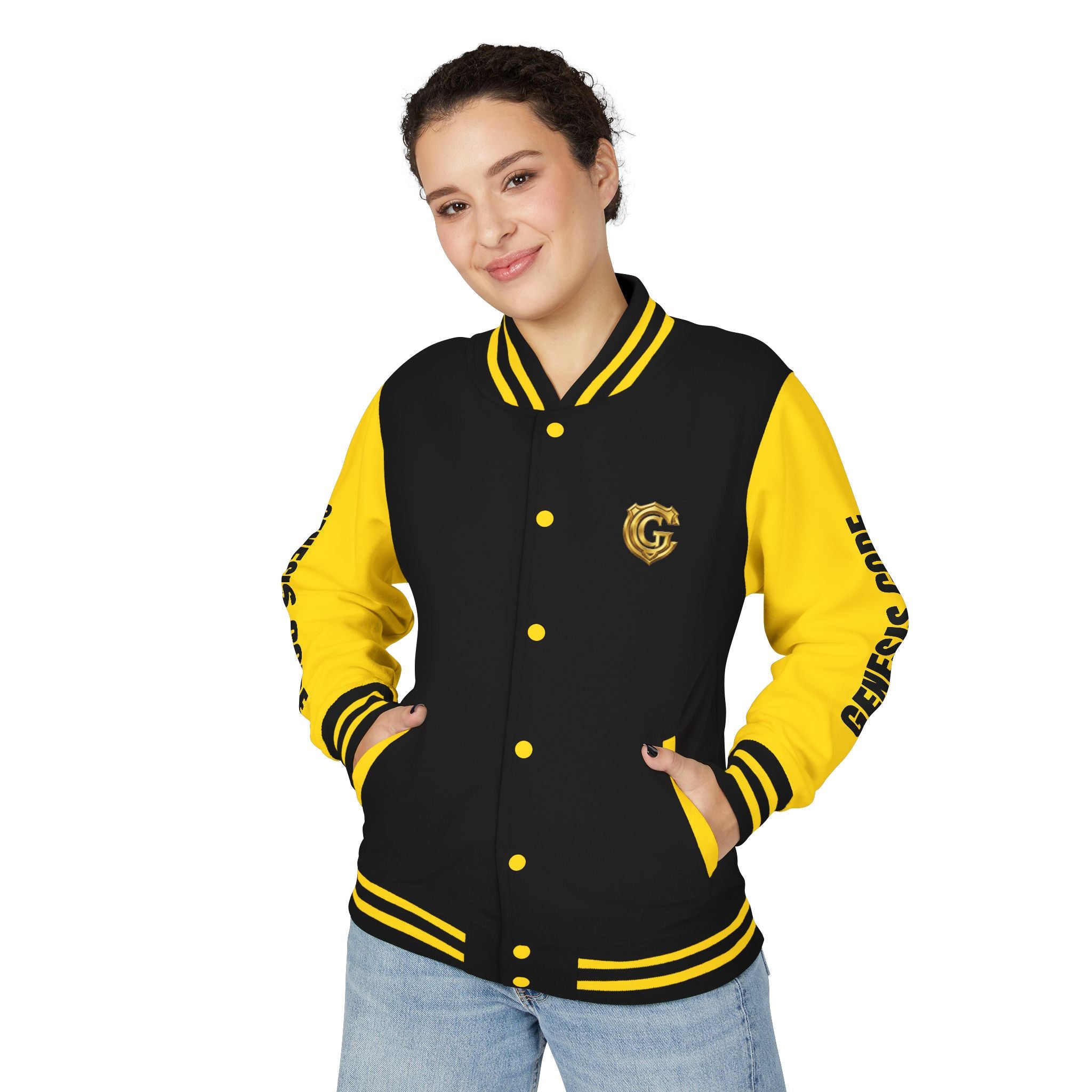 Varsity Jacket — Black & Yellow Genesis Code Varsity Jacket