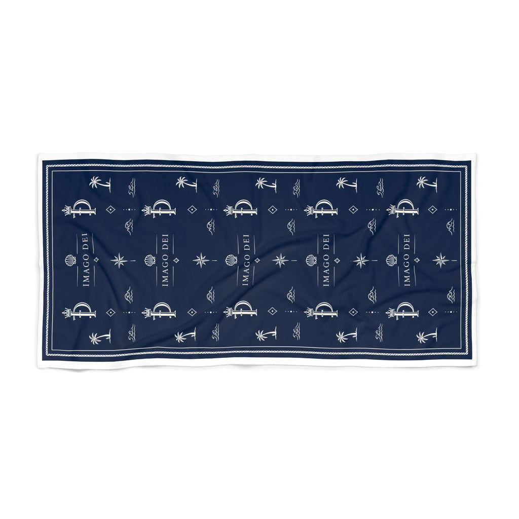 Imago Dei Anchor Pattern Beach Towel — (Blue) Coastal