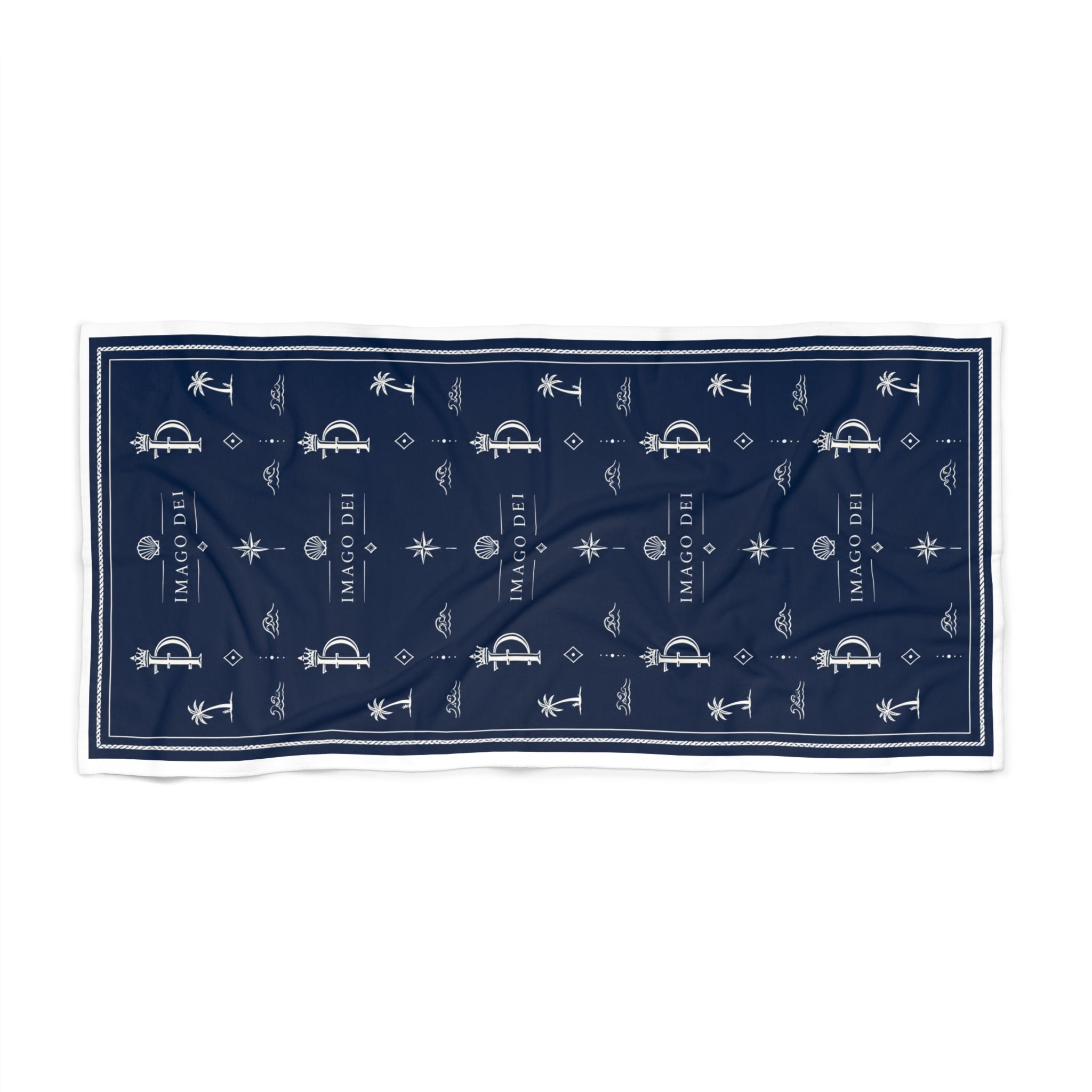 Imago Dei Anchor Pattern Beach Towel — (Blue) Coastal