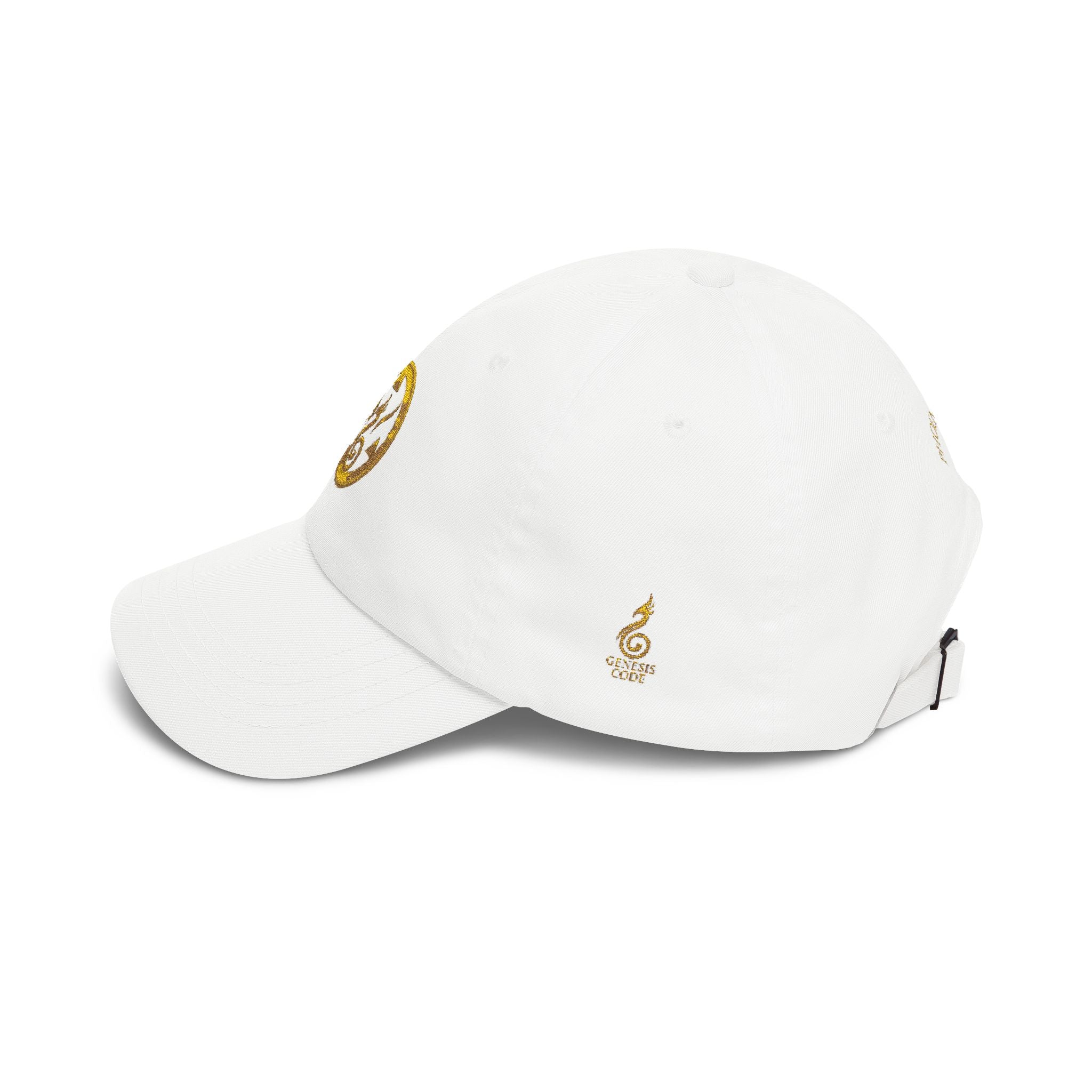 Classic Dad Cap — Embroidered Genesis Code Origin Gold Crest Baseball Hat