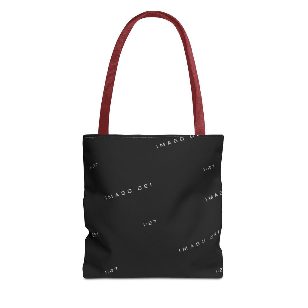 IMAGO DEI Black Tote Bag -Minimalist Faith-Inspired Canvas Carryall (Freedom Collection)