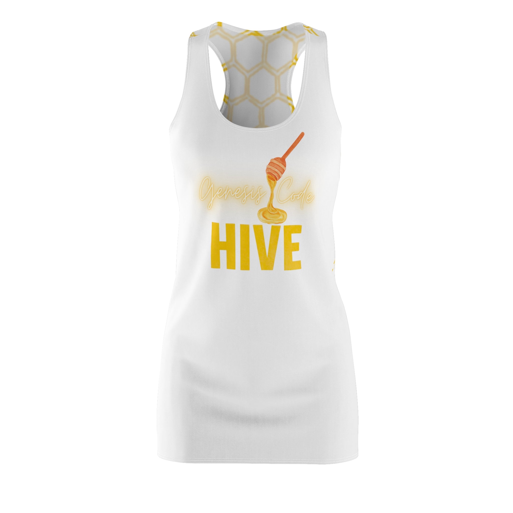 Genesis Code "HIVE" Racerback Dress — Honeycomb Print Sundress