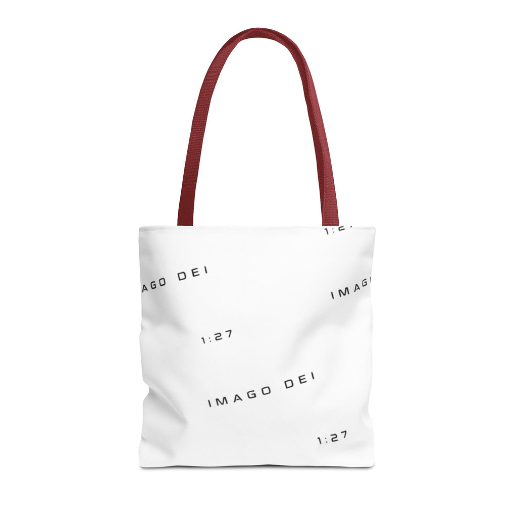 Imago Dei Accesories White Tote Bag — Minimalist Faith-Inspired Canvas Carryall
