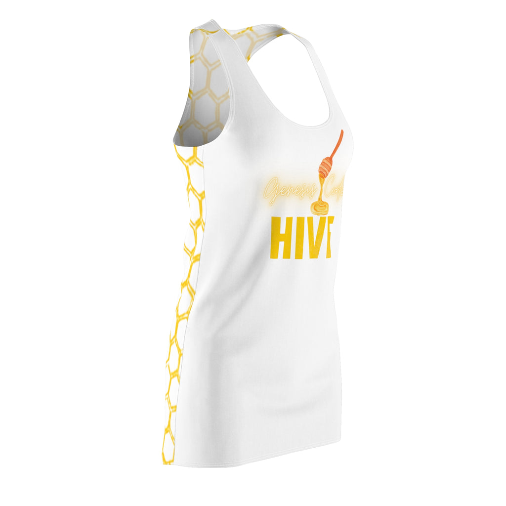 Genesis Code "HIVE" Racerback Dress — Honeycomb Print Sundress