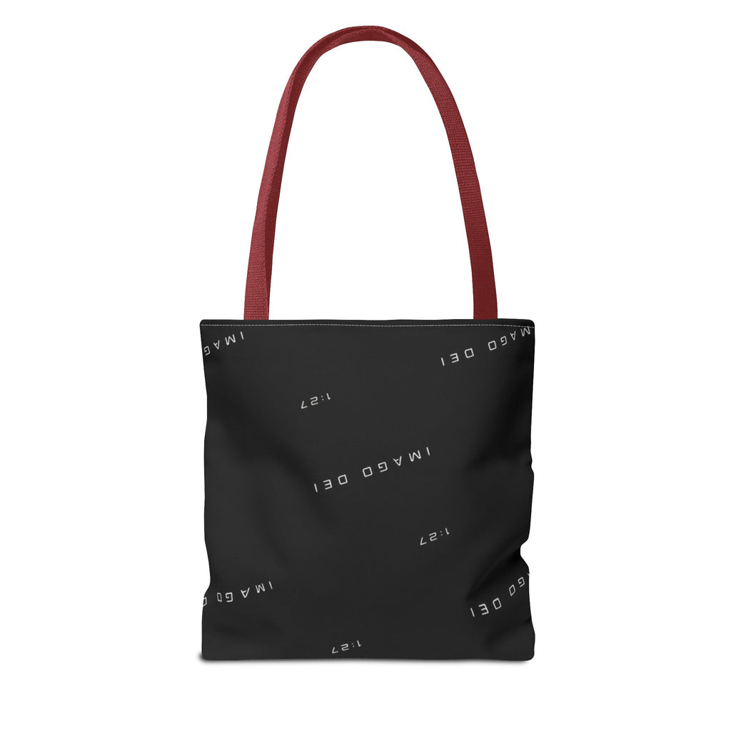IMAGO DEI Black Tote Bag -Minimalist Faith-Inspired Canvas Carryall (Freedom Collection)
