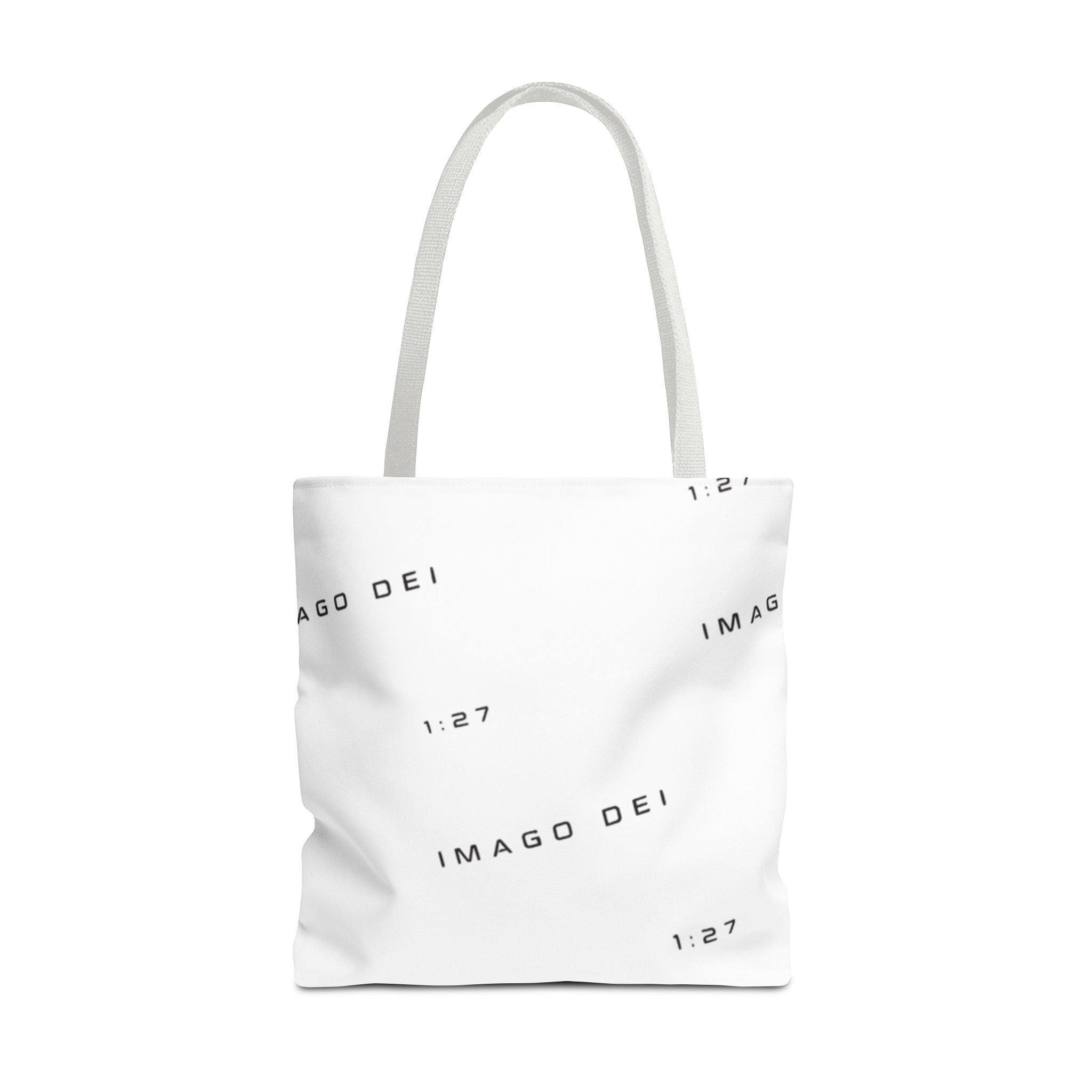 Imago Dei Accesories White Tote Bag — Minimalist Faith-Inspired Canvas Carryall