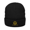 Genesis Code Embroidered Ribbed Knit Beanie — Cuffed Winter Hat