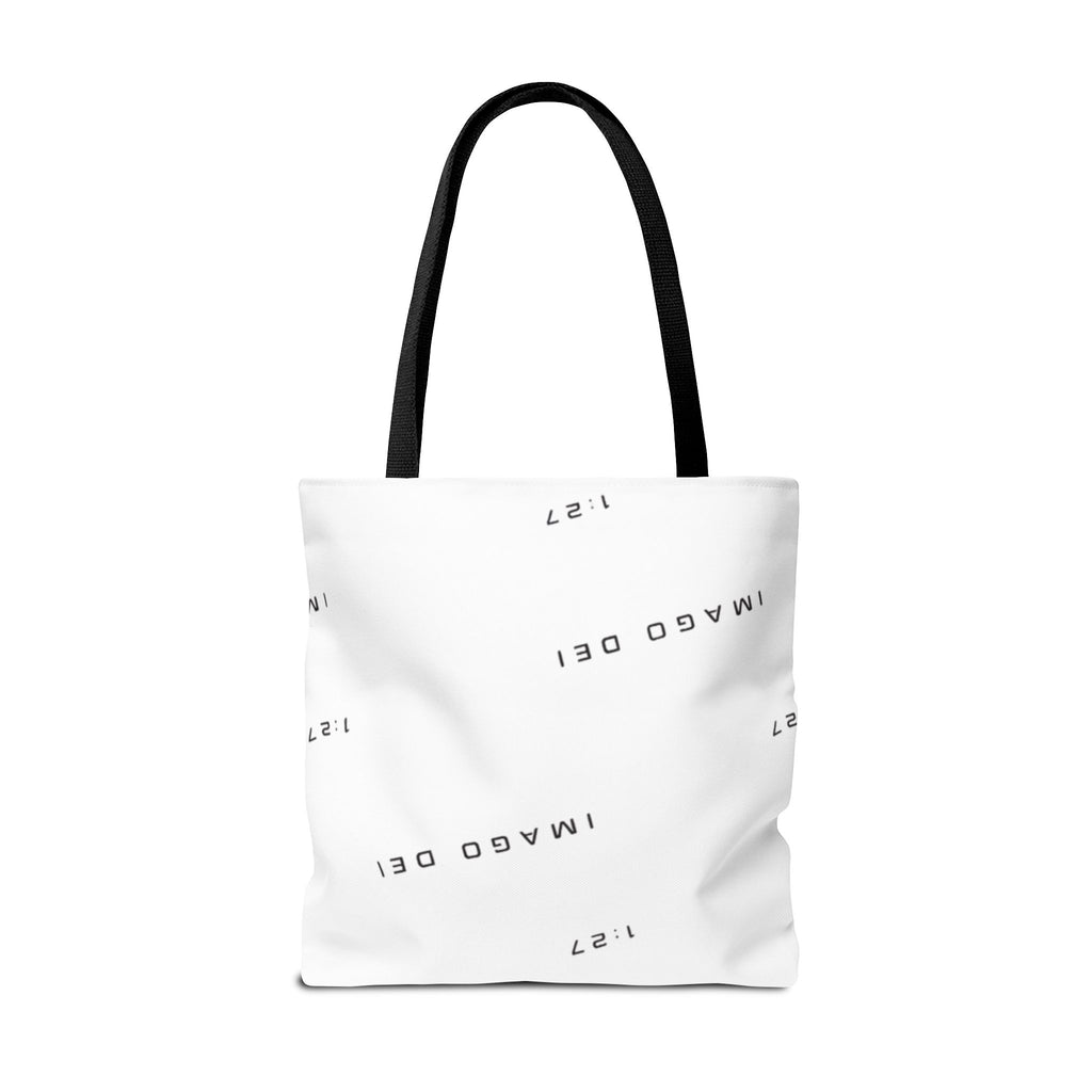 Imago Dei Accesories White Tote Bag — Minimalist Faith-Inspired Canvas Carryall