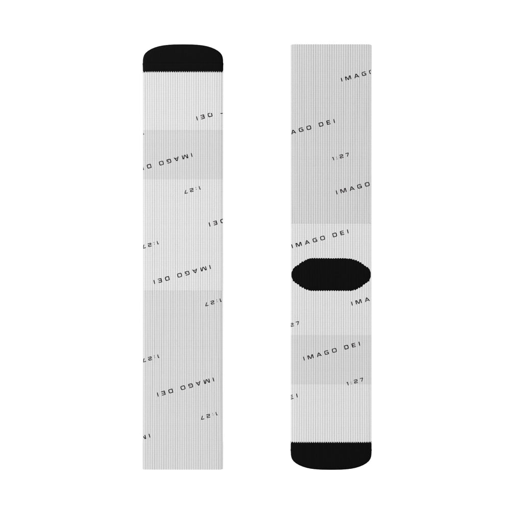 IMAGO DEI Elite Pattern Sublimation Socks — Lightweight Crew Socks with Neutral Geometric Design