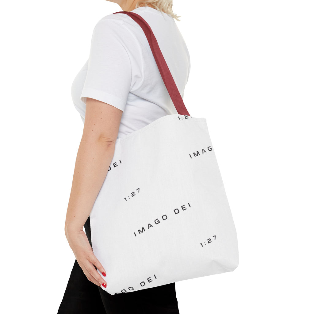 Imago Dei Accesories White Tote Bag — Minimalist Faith-Inspired Canvas Carryall