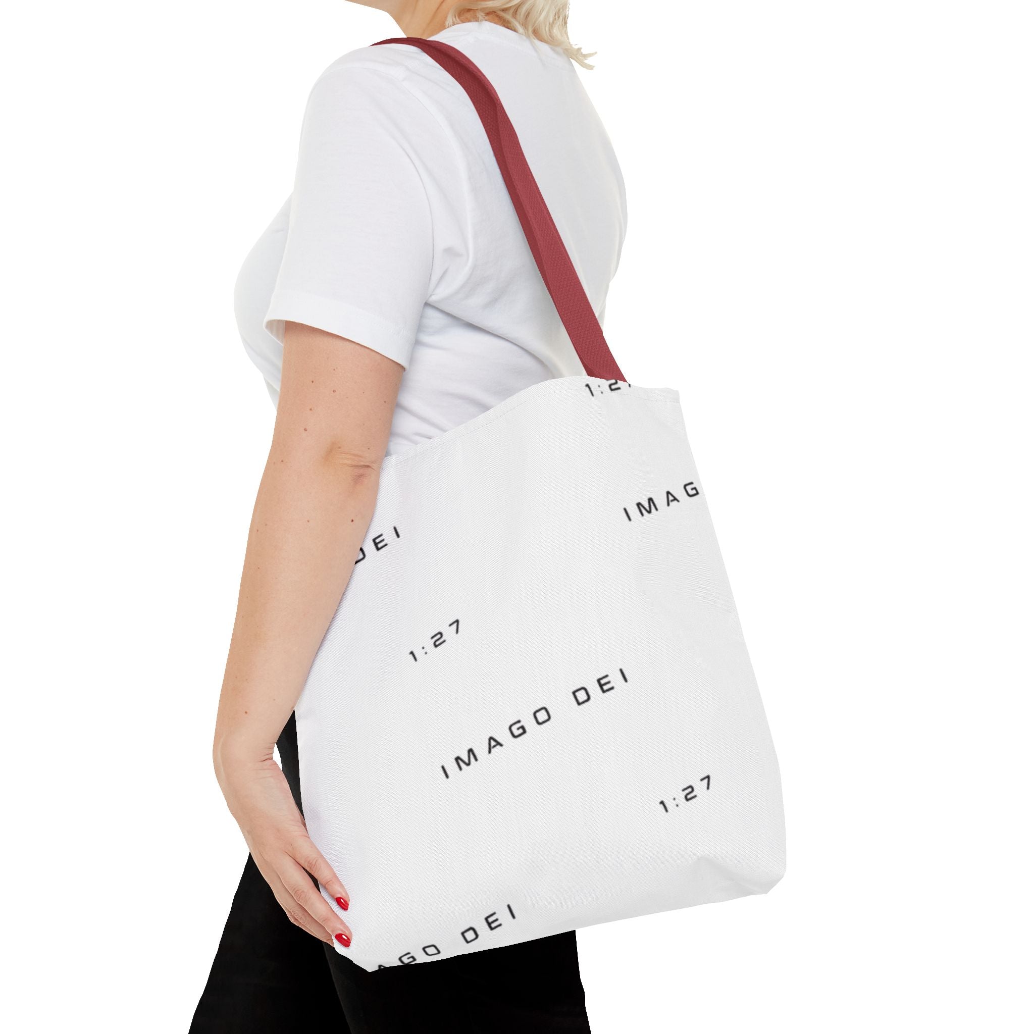 Imago Dei Accesories White Tote Bag — Minimalist Faith-Inspired Canvas Carryall