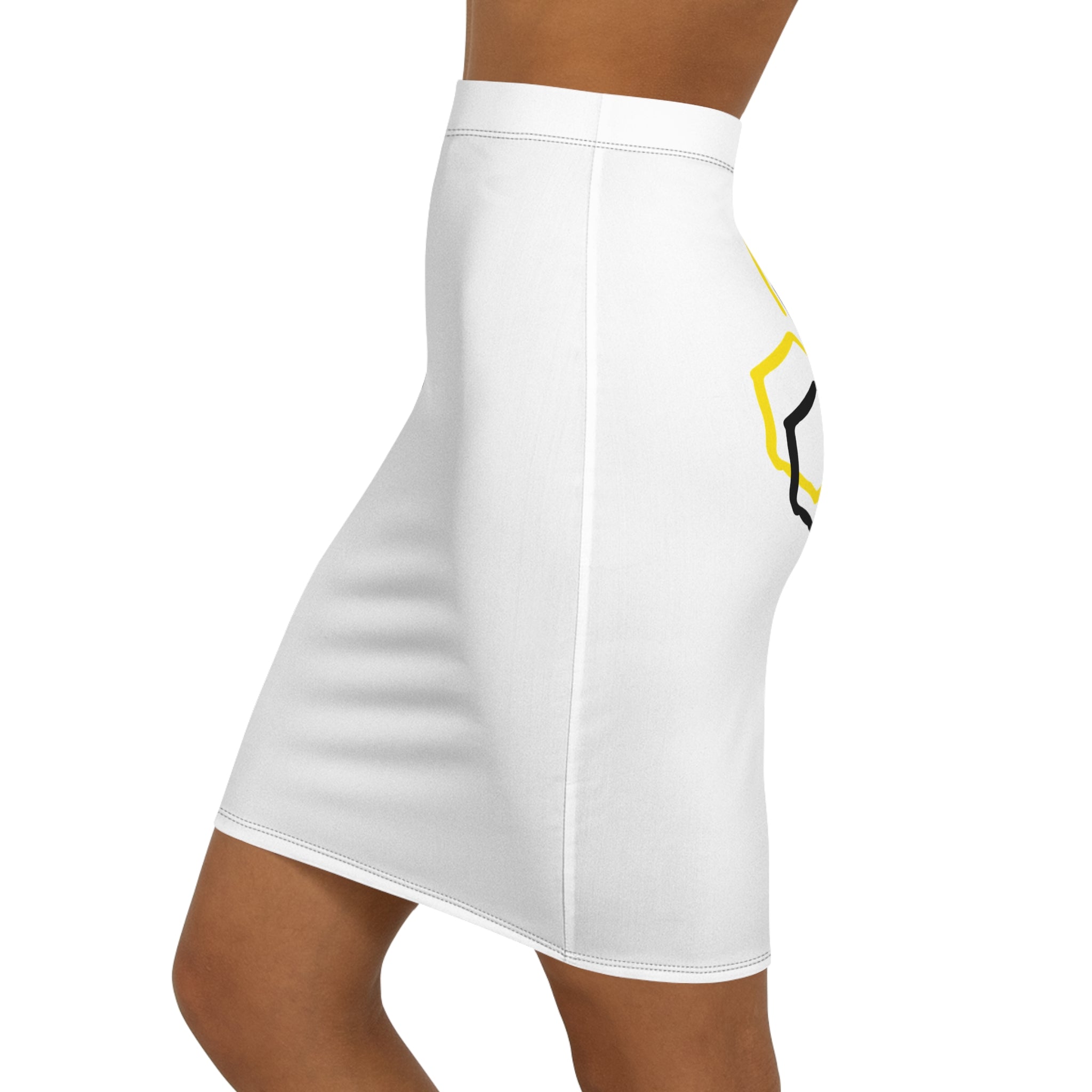 HIVE™ Pencil Skirt — Floral Drip Graphic Mid-Waist Skirt