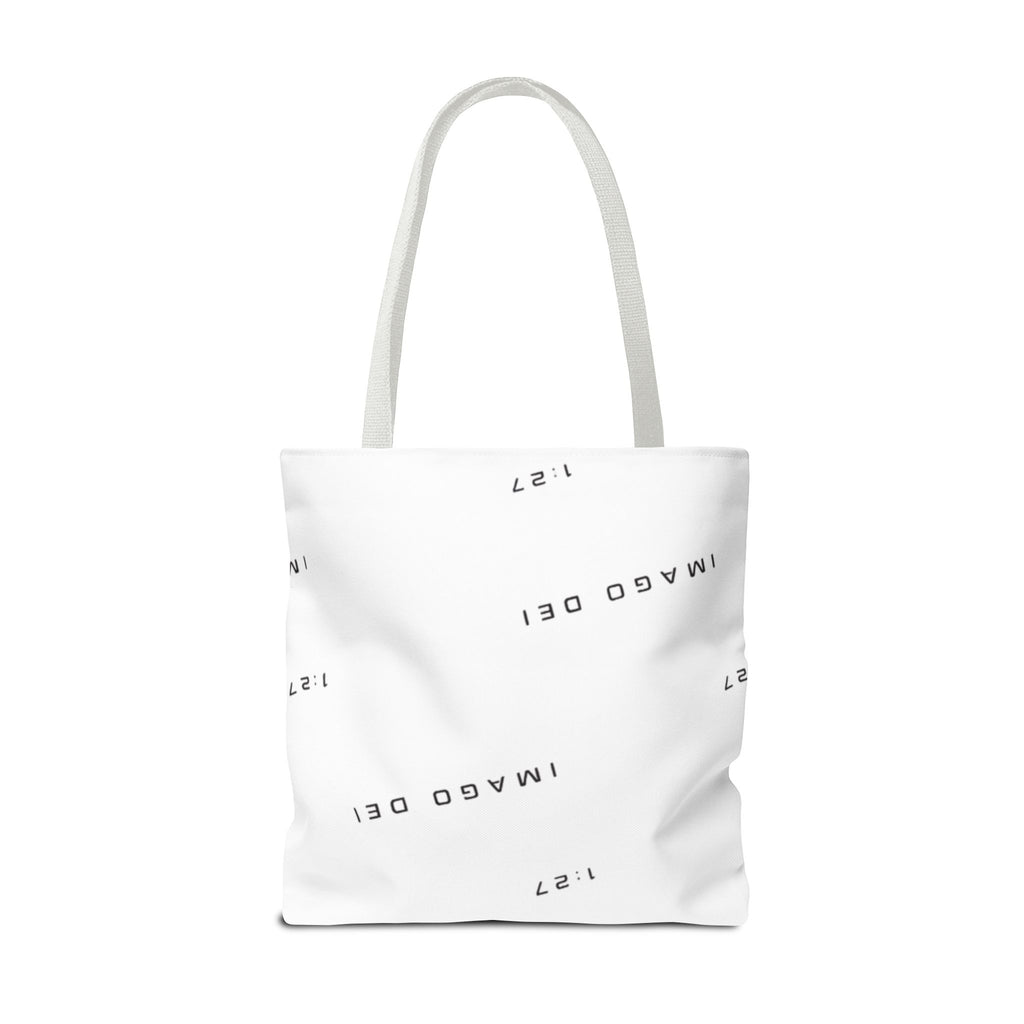 Imago Dei Accesories White Tote Bag — Minimalist Faith-Inspired Canvas Carryall