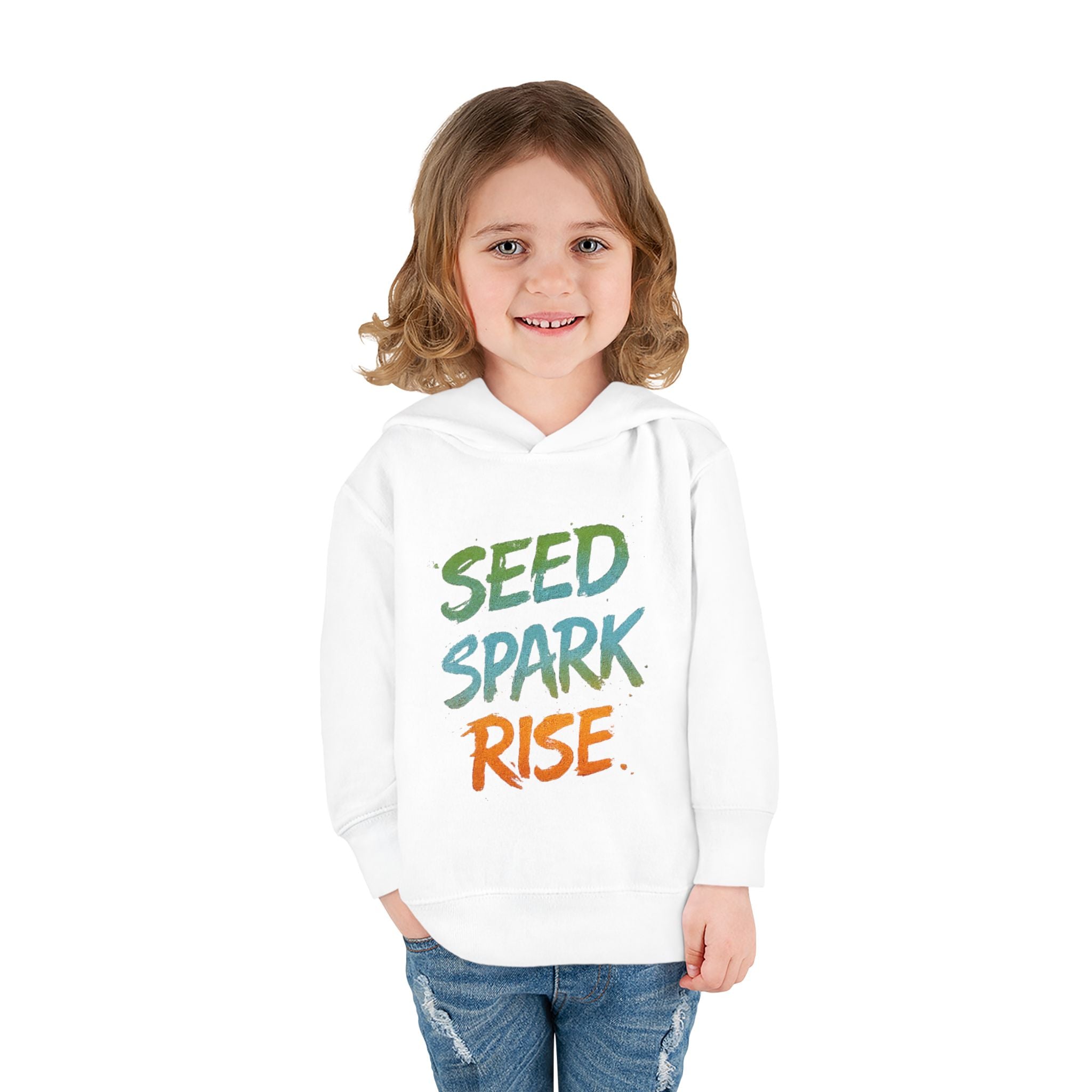 Toddler Hoodie – "Seed Spark Rise" Inspirational Pullover