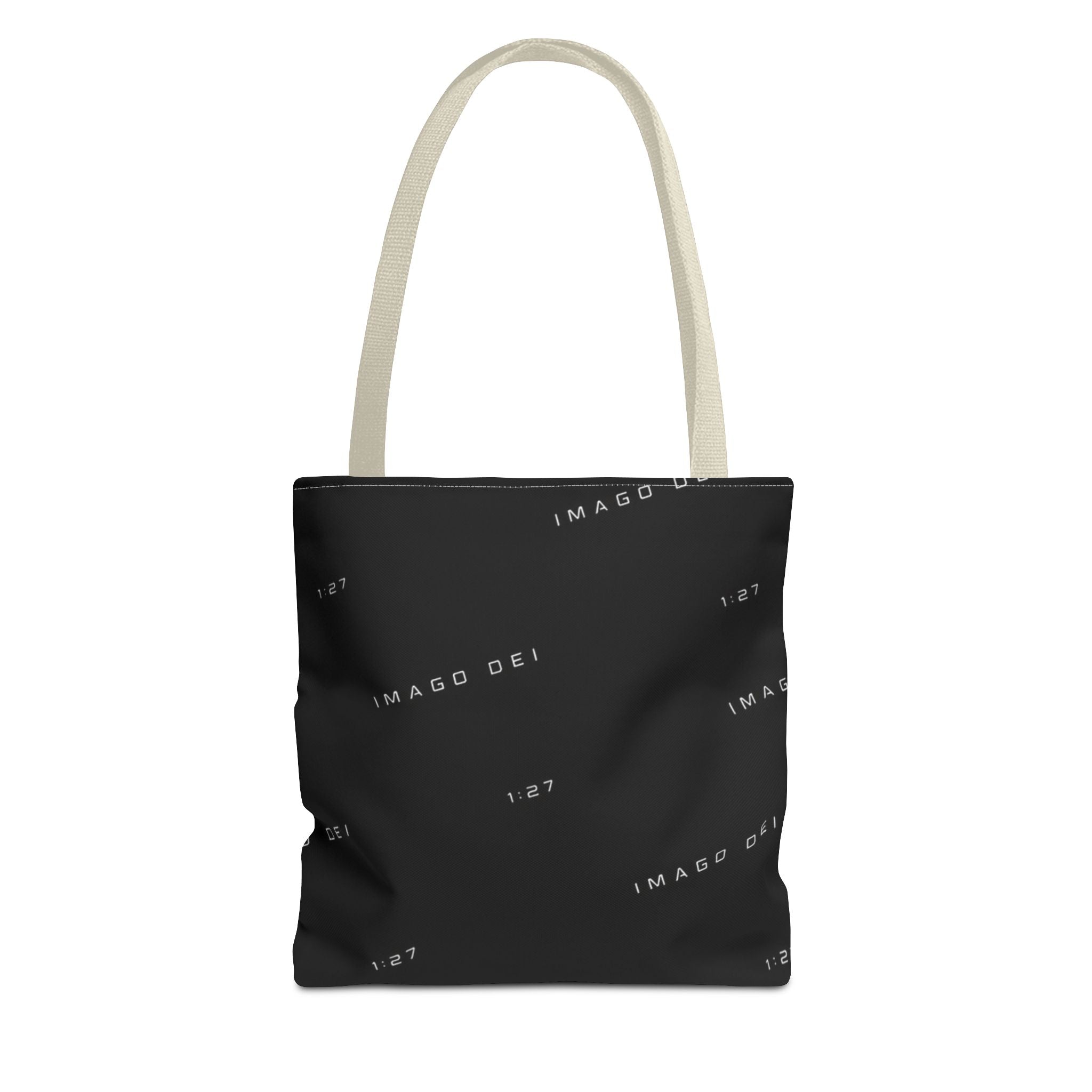 IMAGO DEI Black Tote Bag -Minimalist Faith-Inspired Canvas Carryall (Freedom Collection)