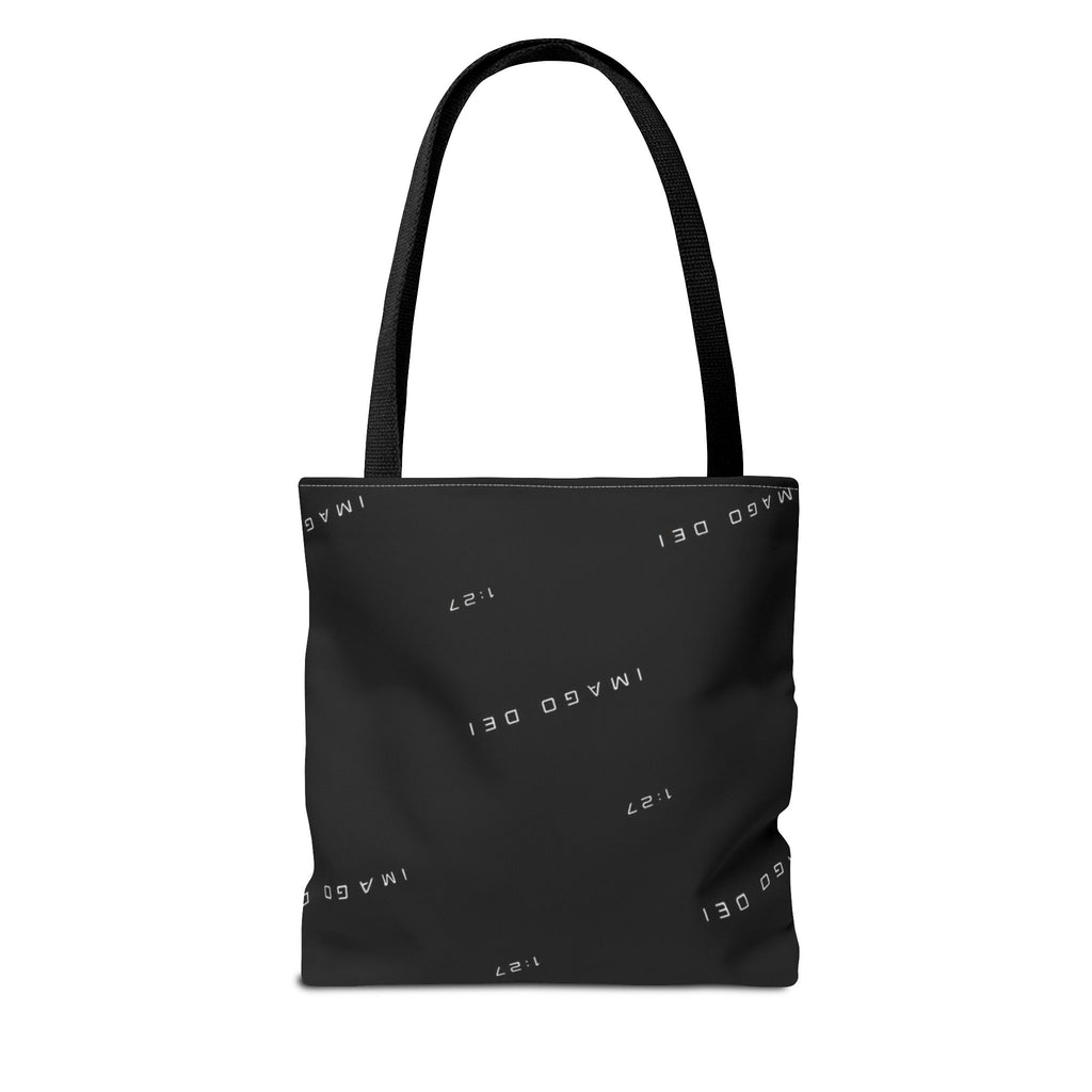 IMAGO DEI Black Tote Bag -Minimalist Faith-Inspired Canvas Carryall (Freedom Collection)