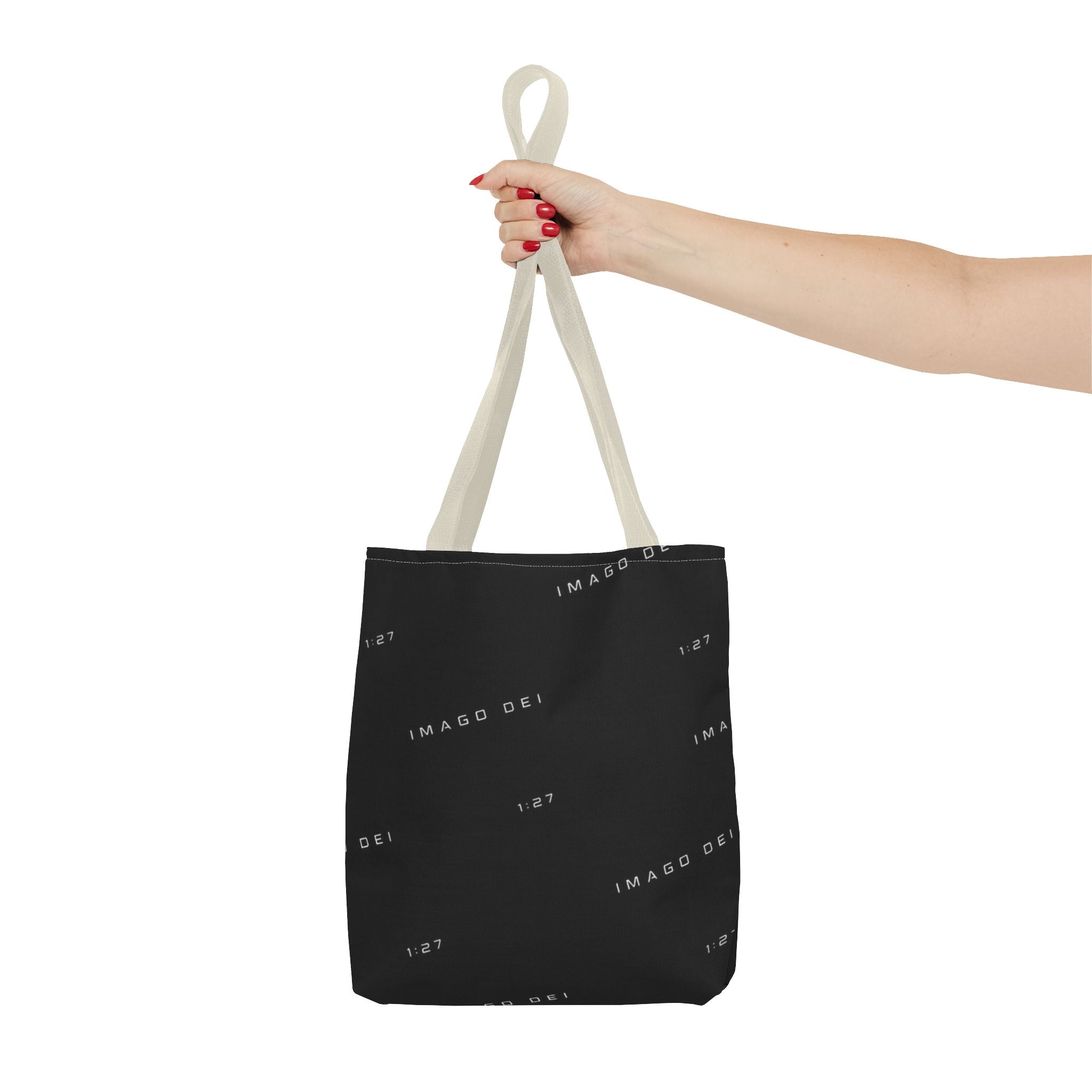 IMAGO DEI Black Tote Bag -Minimalist Faith-Inspired Canvas Carryall (Freedom Collection)