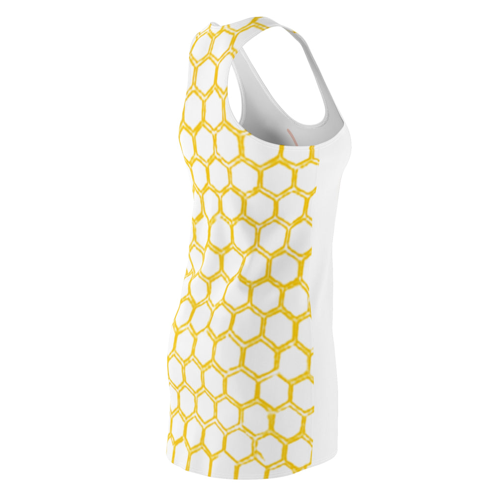 Genesis Code "HIVE" Racerback Dress — Honeycomb Print Sundress