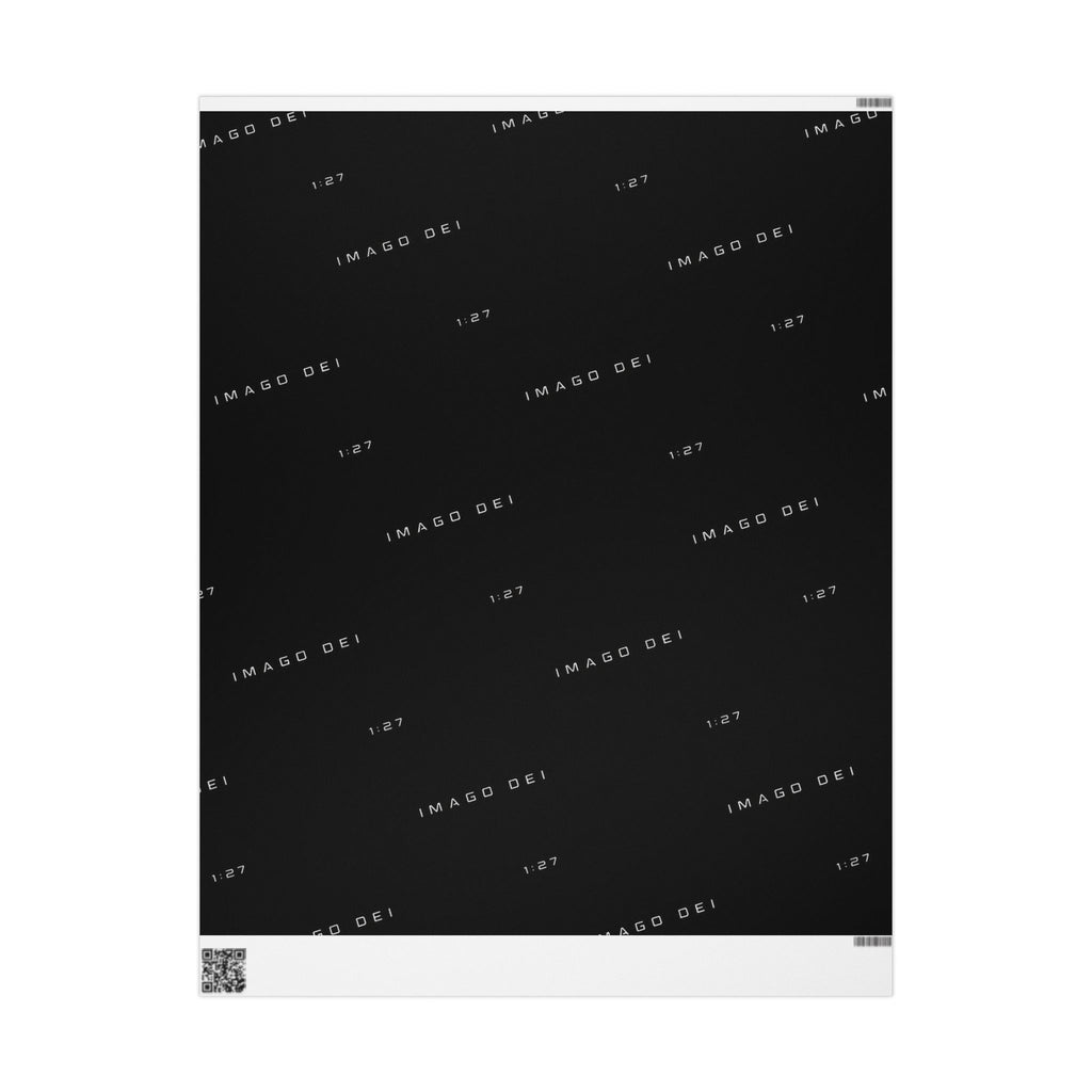 Black Minimalist Wrapping Paper — Subtle 'Image De!' Text Pattern for Gifts