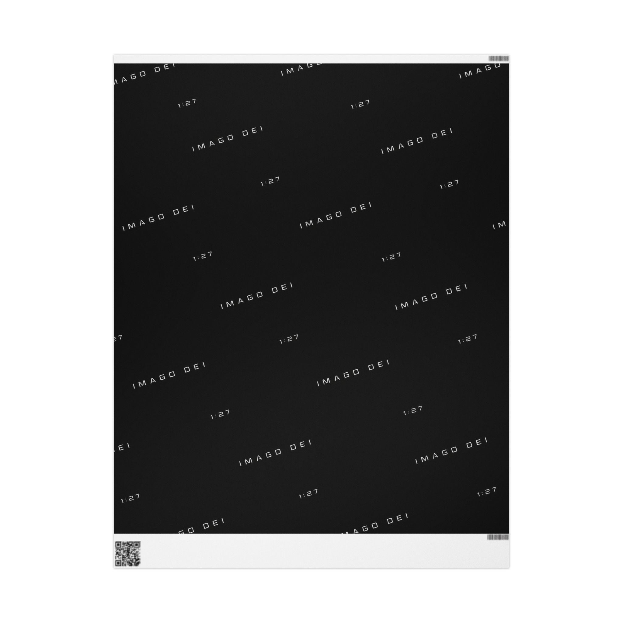 Black Minimalist Wrapping Paper — Subtle 'Image De!' Text Pattern for Gifts