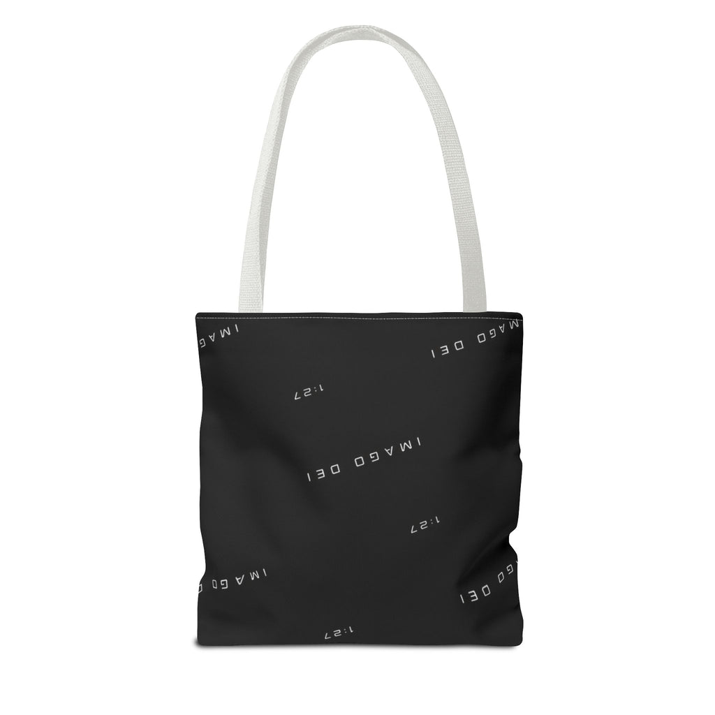 IMAGO DEI Black Tote Bag -Minimalist Faith-Inspired Canvas Carryall (Freedom Collection)