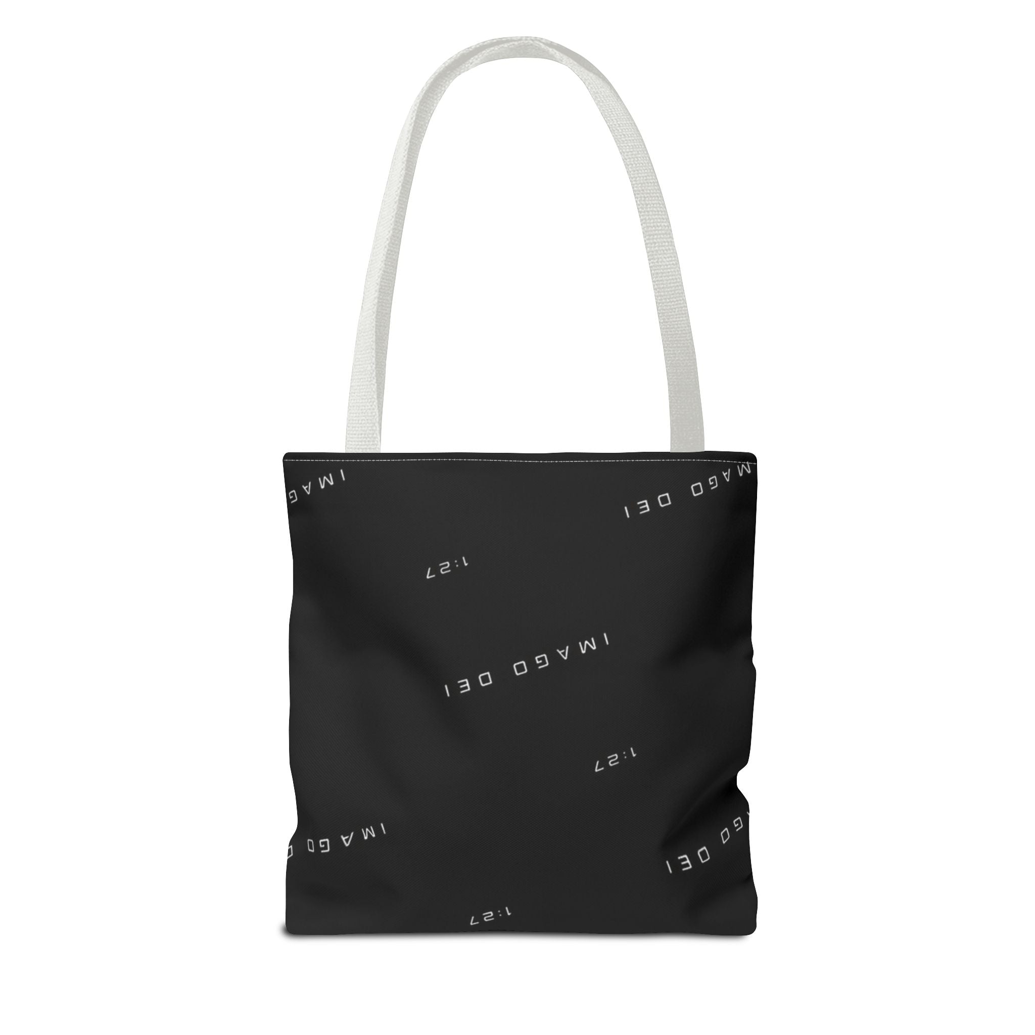 IMAGO DEI Black Tote Bag -Minimalist Faith-Inspired Canvas Carryall (Freedom Collection)