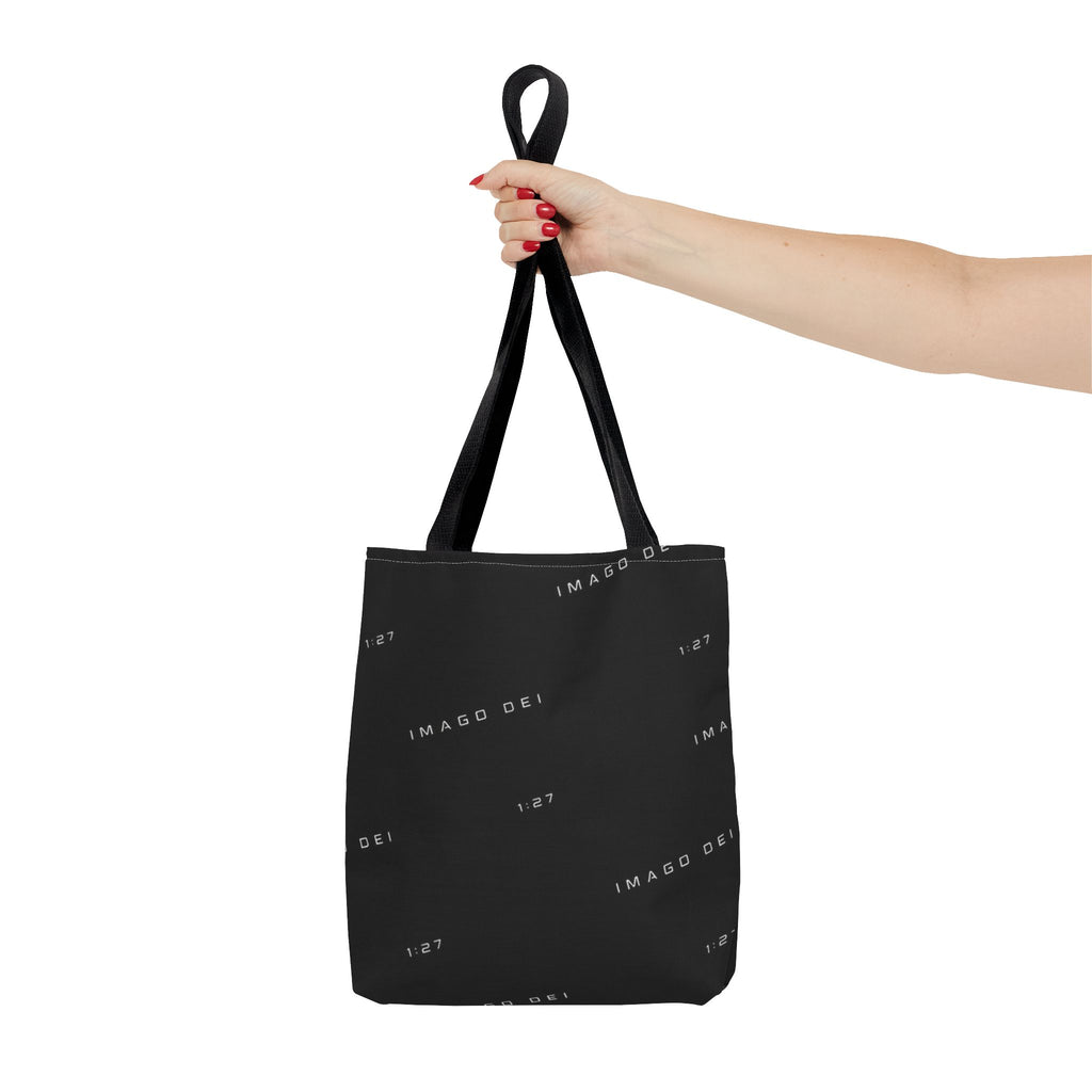 IMAGO DEI Black Tote Bag -Minimalist Faith-Inspired Canvas Carryall (Freedom Collection)