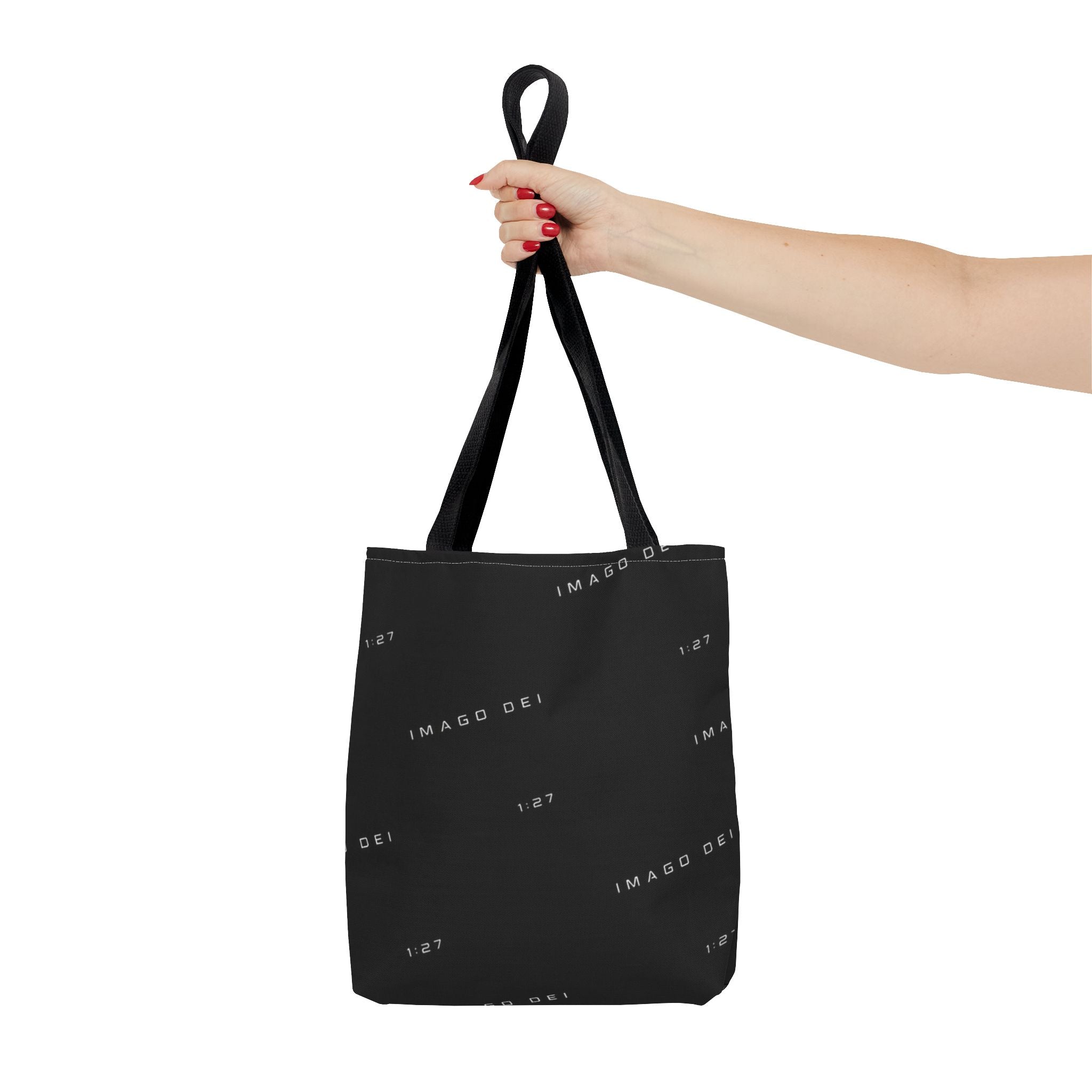 IMAGO DEI Black Tote Bag -Minimalist Faith-Inspired Canvas Carryall (Freedom Collection)