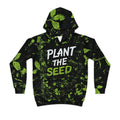 'Plant the Seed' Kids Hoodie — Green Leaf All-Over Print