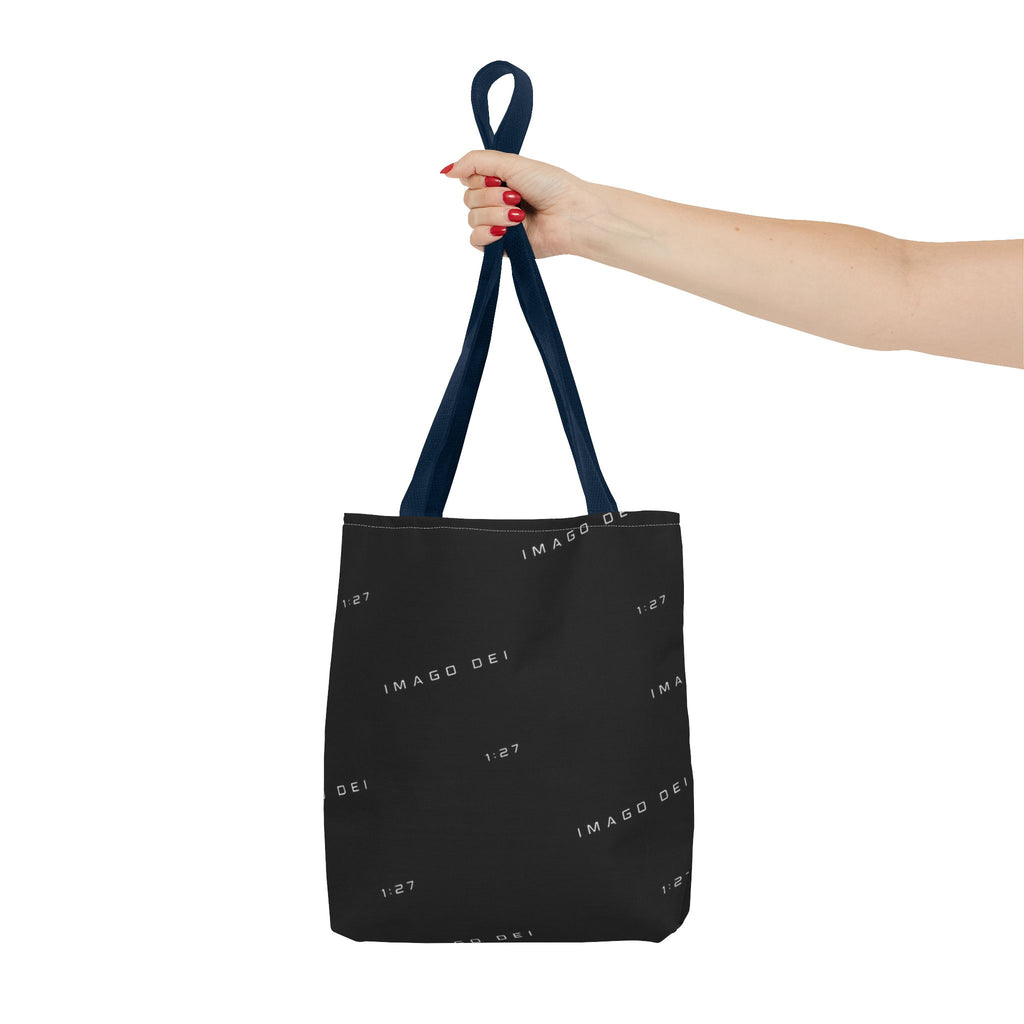 IMAGO DEI Black Tote Bag -Minimalist Faith-Inspired Canvas Carryall (Freedom Collection)